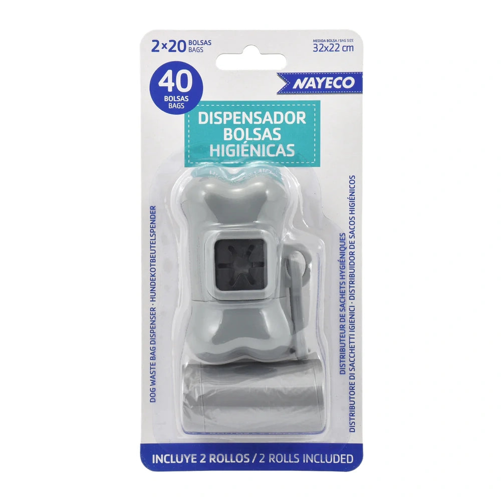 Nayeco Portabolsas Higiénicas + Pack de 2 Rollos de 20 Bolsas al mejor precio -todoastorenimal.com