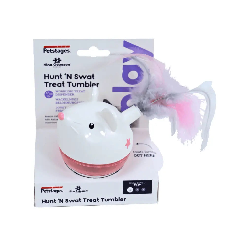 Nina Ottosson Hunt & Swat Ratón con Plumas Dispensador para gatos al mejor precio -todoastorenimal.com