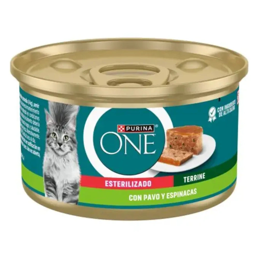 ONE Steril Pavo y Espinacas Comida Húmeda para Gatos 85g al mejor precio -todoastorenimal.com