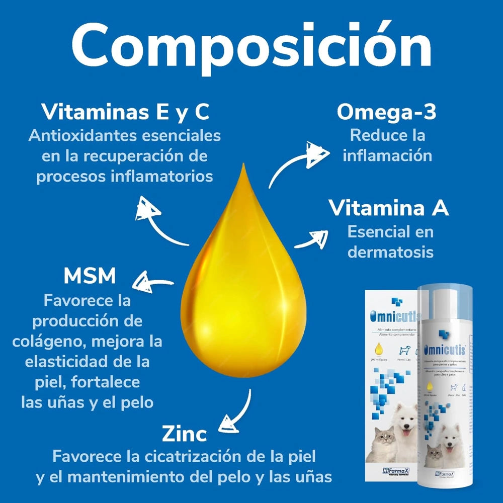 Omnicutis Liquido 200 ml al mejor precio -todoastorenimal.com