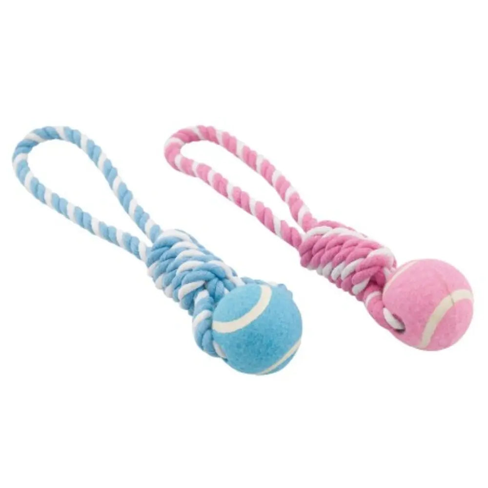 Pelota Tennis con Cuerda Bicolor 30 cm al mejor precio -todoastorenimal.com