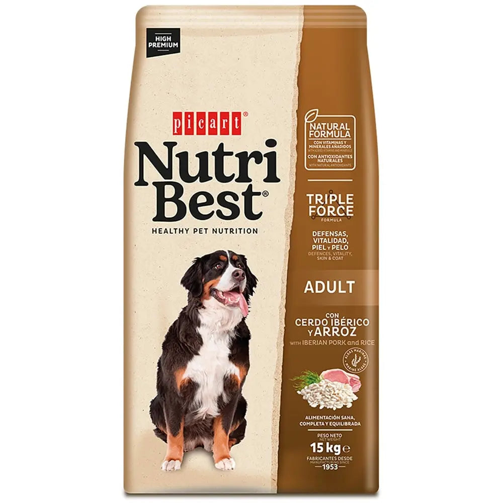 Picart Nutribest Adult Cerdo Ibérico y Arroz Pienso para Perros al mejor precio -todoastorenimal.com