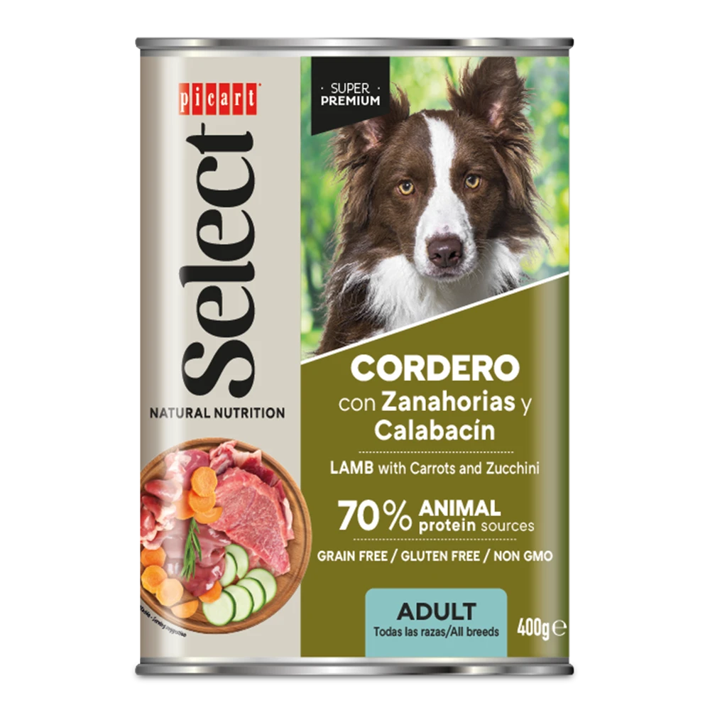 Picart Select Adult Cordero con Zanahorias Lata Comida Húmeda para Perros al mejor precio -todoastorenimal.com