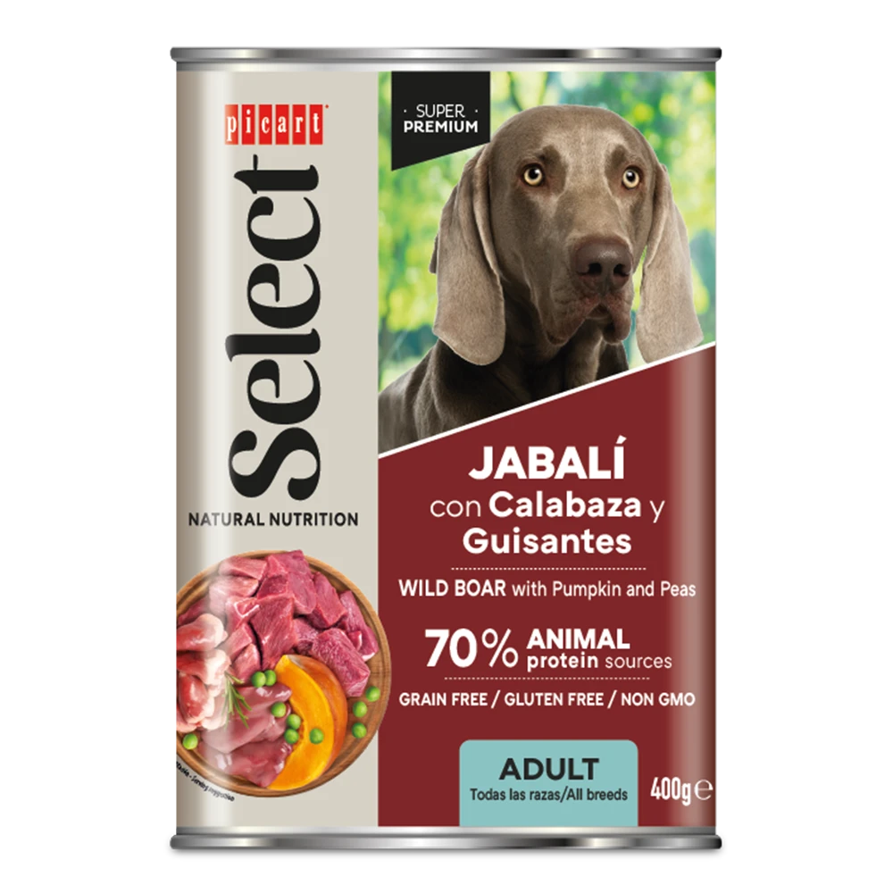 Picart Select Adult Jabalí con Calabaza Lata Comida Húmeda para Perros al mejor precio -todoastorenimal.com