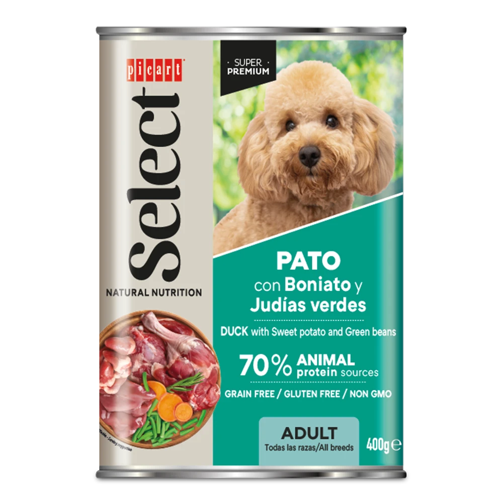 Picart Select Adult Pato con Batata Lata Comida Húmeda para Perros al mejor precio -todoastorenimal.com