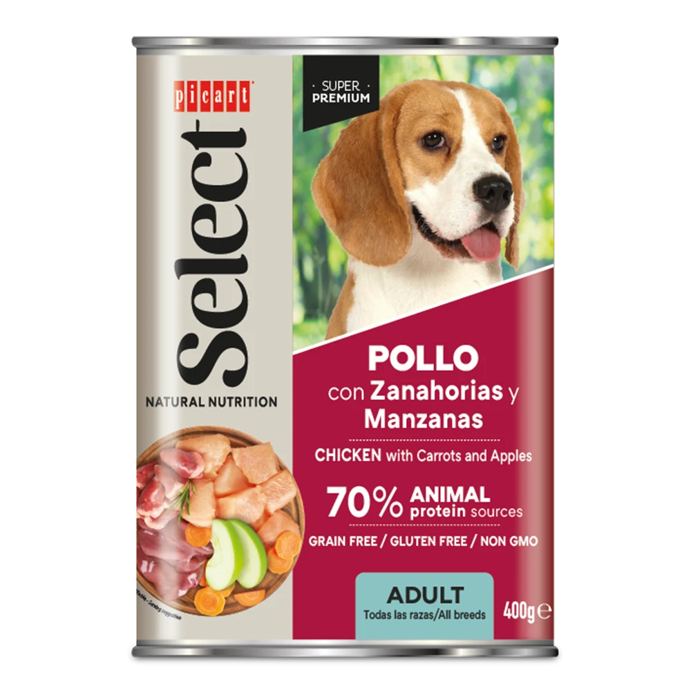 Picart Select Adult Pollo con Zanahorias Lata Comida Húmeda para Perros al mejor precio -todoastorenimal.com