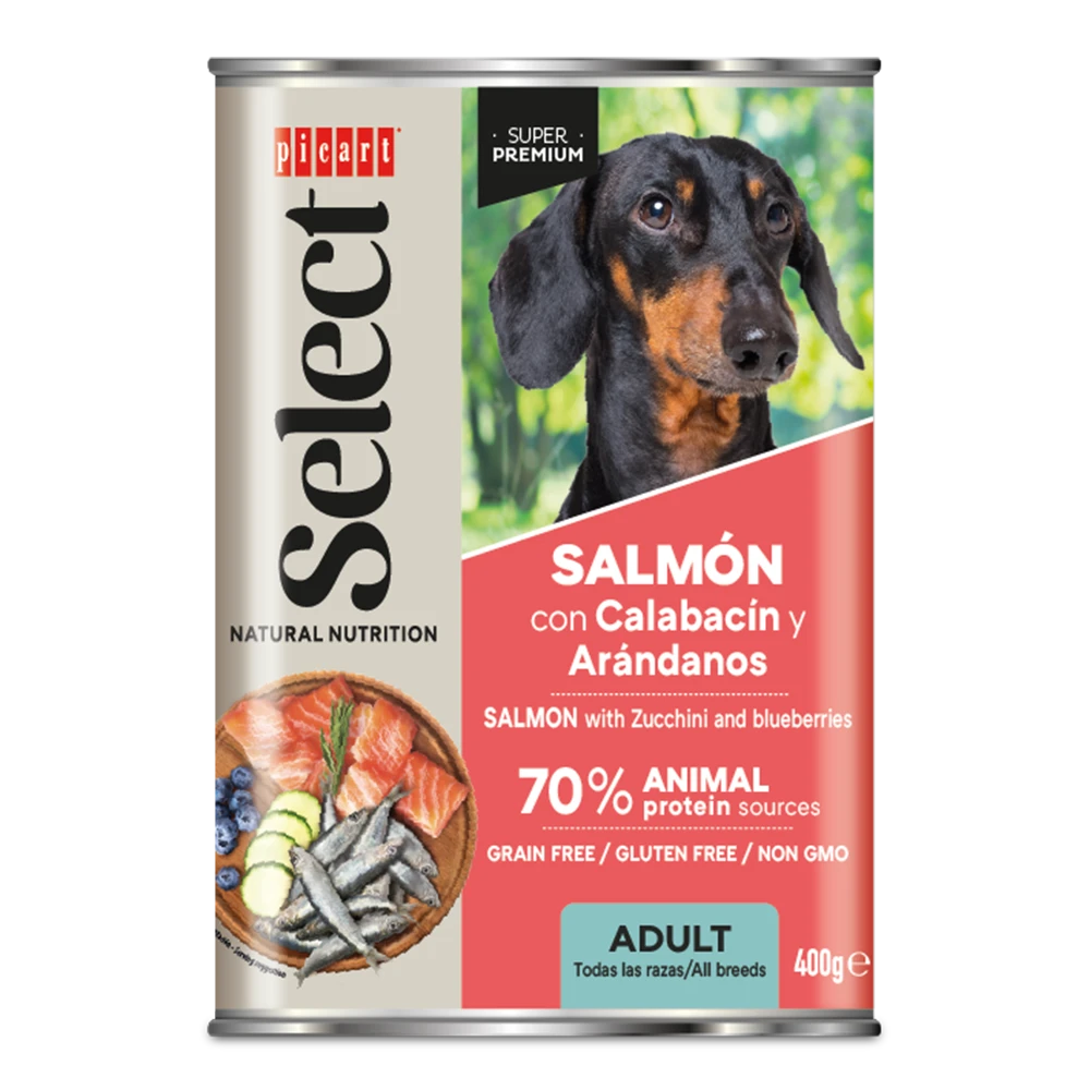 Picart Select Adult Salmón con Calabacines Lata Comida Húmeda para Perros al mejor precio -todoastorenimal.com