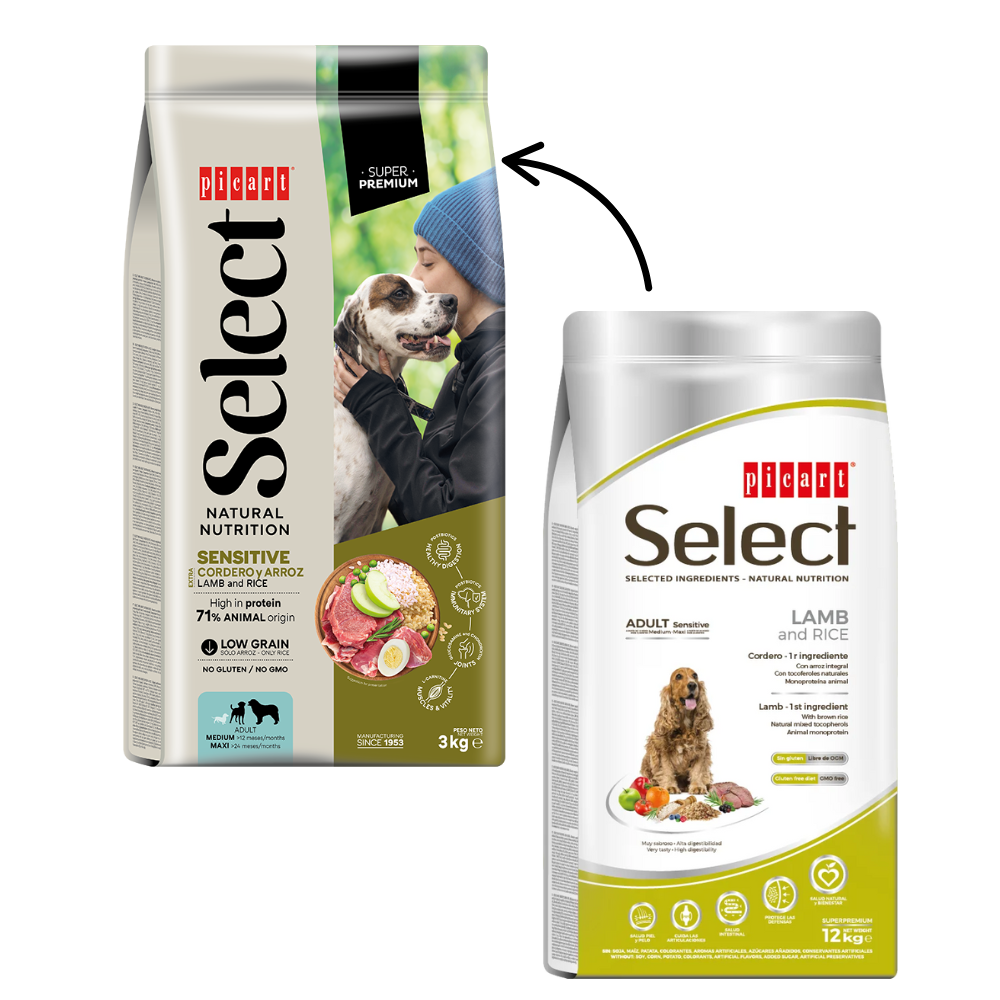 Picart Select Adult Sensitive Lamb & Rice Pienso para Perros de Cordero y Arroz al mejor precio -todoastorenimal.com