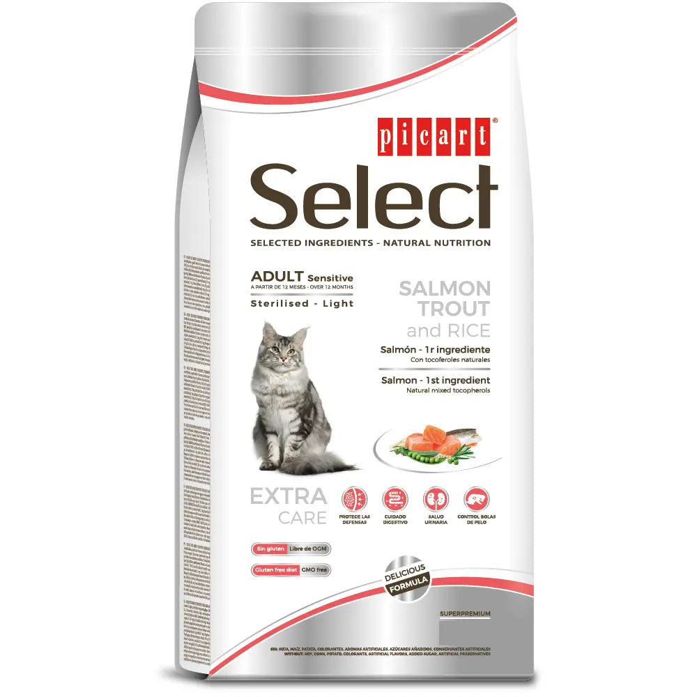 Picart Select Cat Sensitive Sterilized Light 400G al mejor precio -todoastorenimal.com