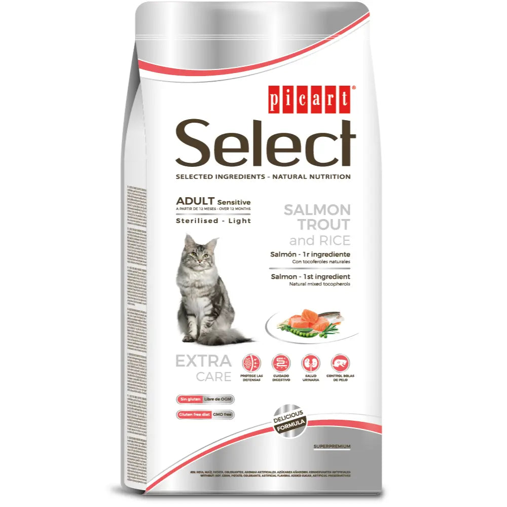 Picart Select Cat Sterilized Light Sensitive 8 kg al mejor precio -todoastorenimal.com