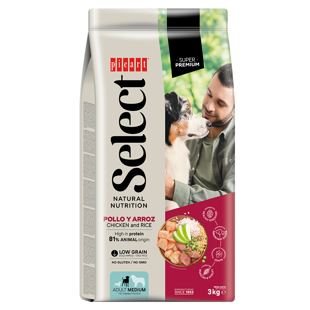 Picart Select Dog Medium Adult Chicken & Rice Pienso para Perros al mejor precio -todoastorenimal.com