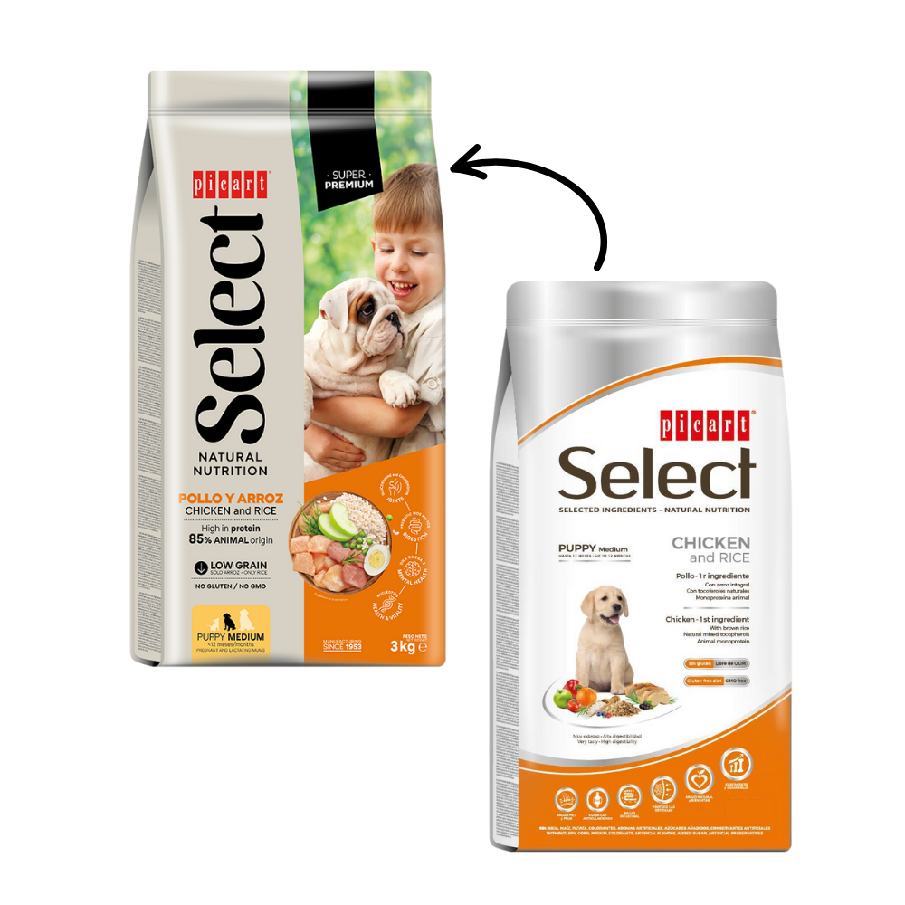Picart Select Puppy Medium Chicken & Rice Pienso para Cachorros al mejor precio -todoastorenimal.com