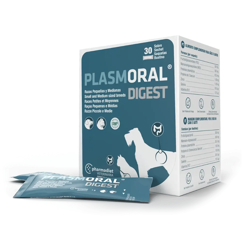 Plasmoral Digest Razas Pequeñas y Gatos Sobre(Trastornos Intsestinales) al mejor precio -todoastorenimal.com