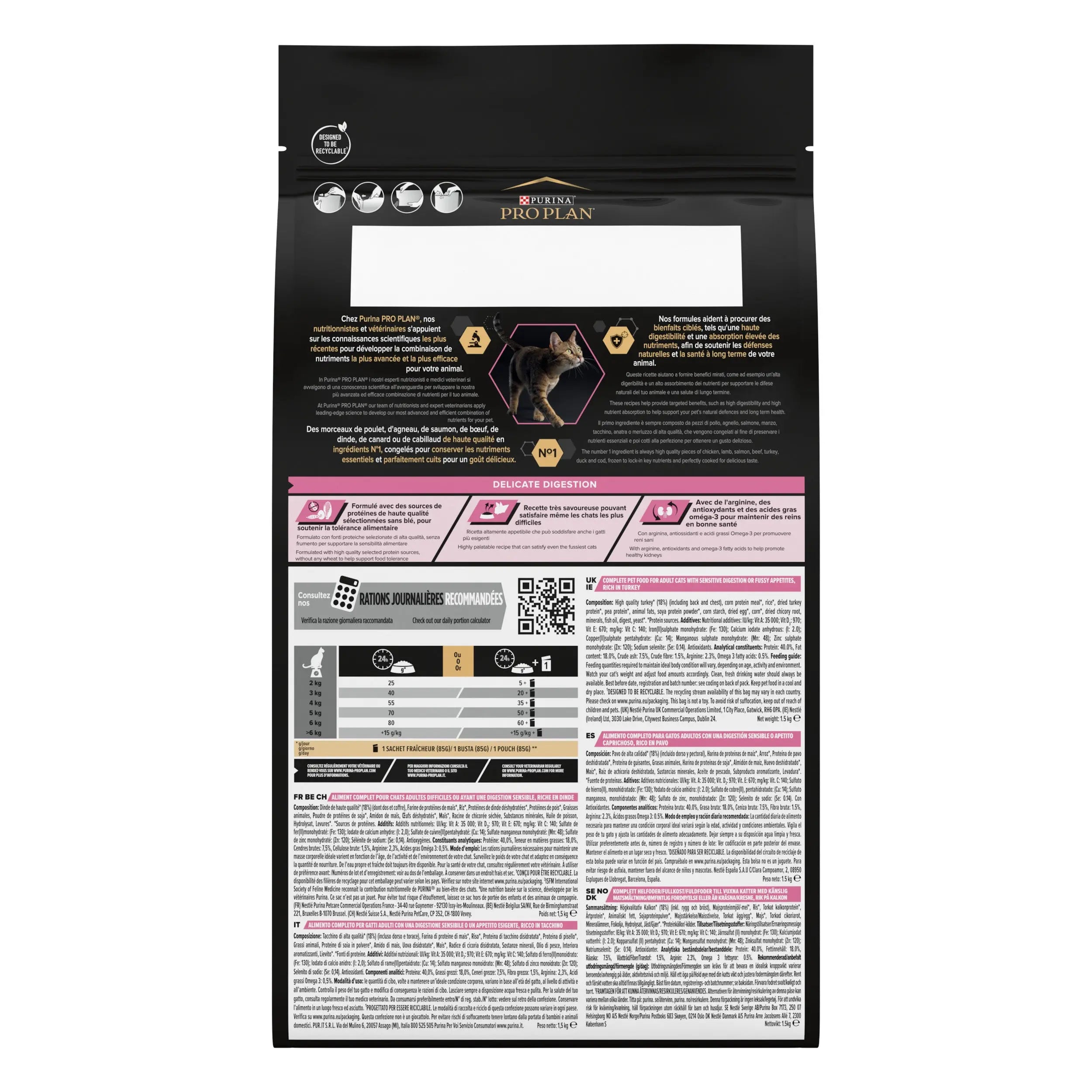 Pro Plan Cat Adult Delicate Digest Pavo 3 kg al mejor precio -todoastorenimal.com