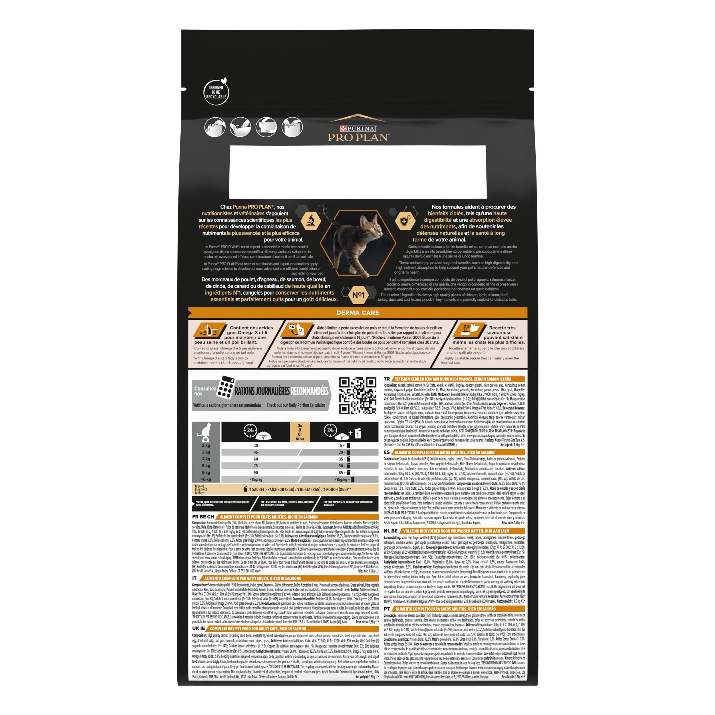 Pro Plan Cat Adult Derma Care Salmón 3 kg al mejor precio -todoastorenimal.com
