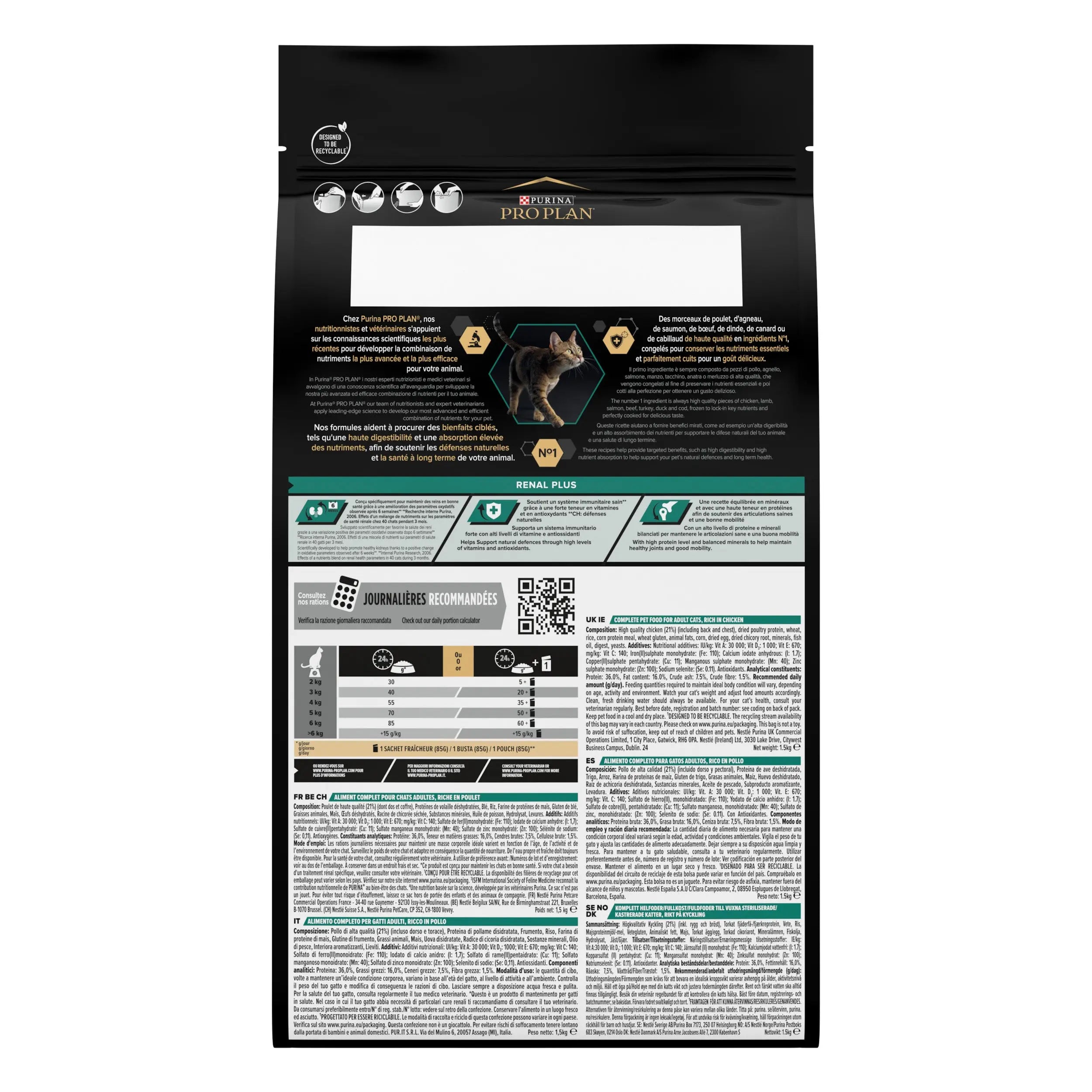 Pro Plan Cat Adult Renal+ Pollo 1,5 kg al mejor precio -todoastorenimal.com