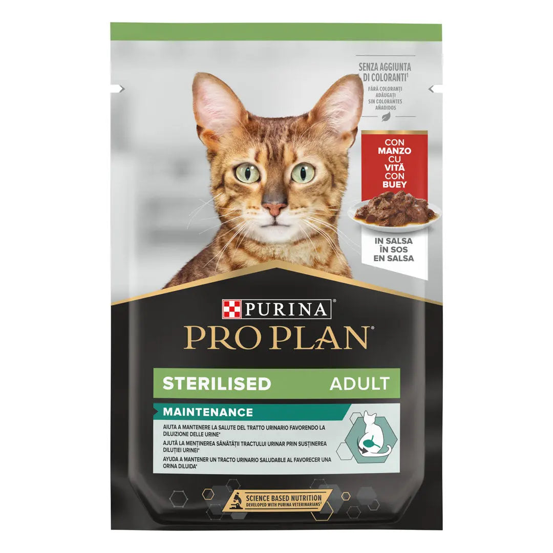 Pro Plan Cat Sobre Adult Sterilised Buey 85 g al mejor precio -todoastorenimal.com