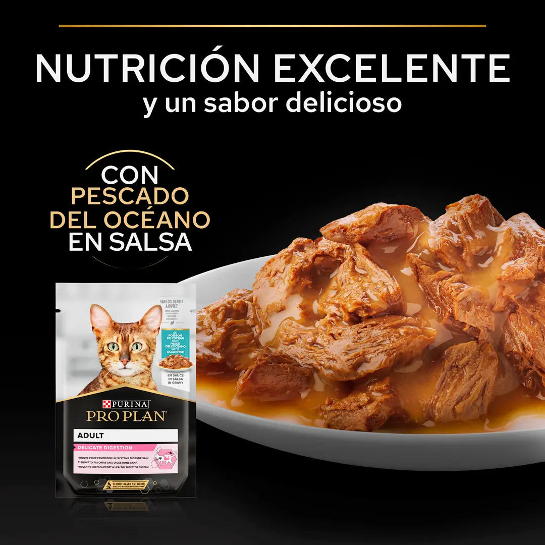 Pro Plan Cat Sobre Delicate Pescado Pack 10x85 g al mejor precio -todoastorenimal.com