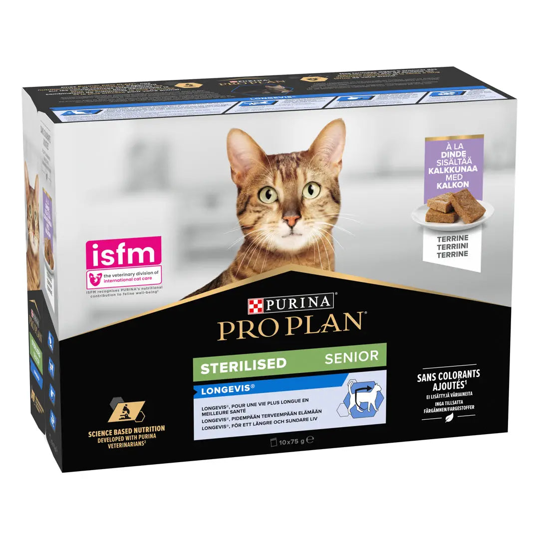 Pro Plan Cat Sobre Sterilised 7+ Pavo Pack 10X85 g al mejor precio -todoastorenimal.com