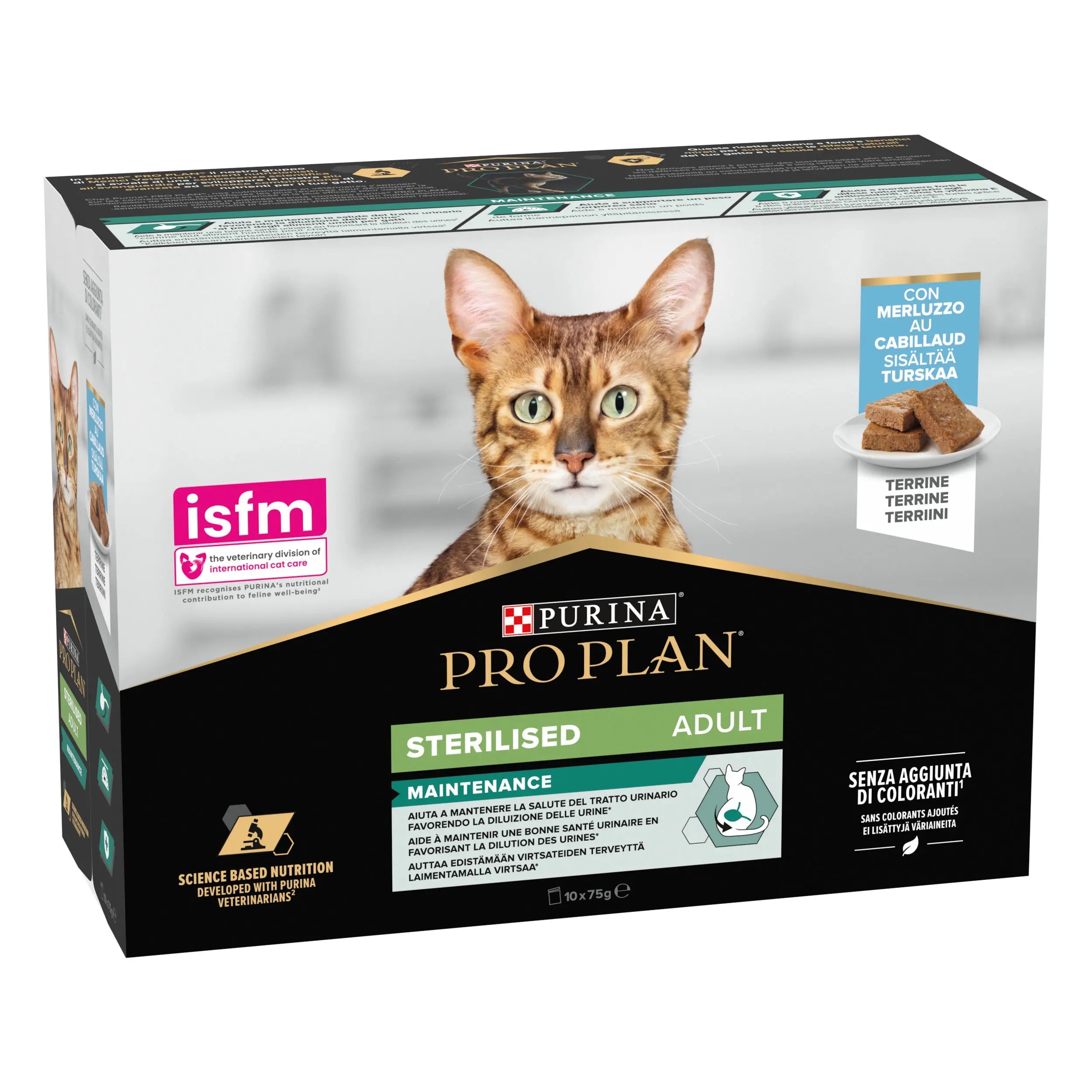Pro Plan Cat Sobre Sterilised Bacalao Pack 10X75 g al mejor precio -todoastorenimal.com