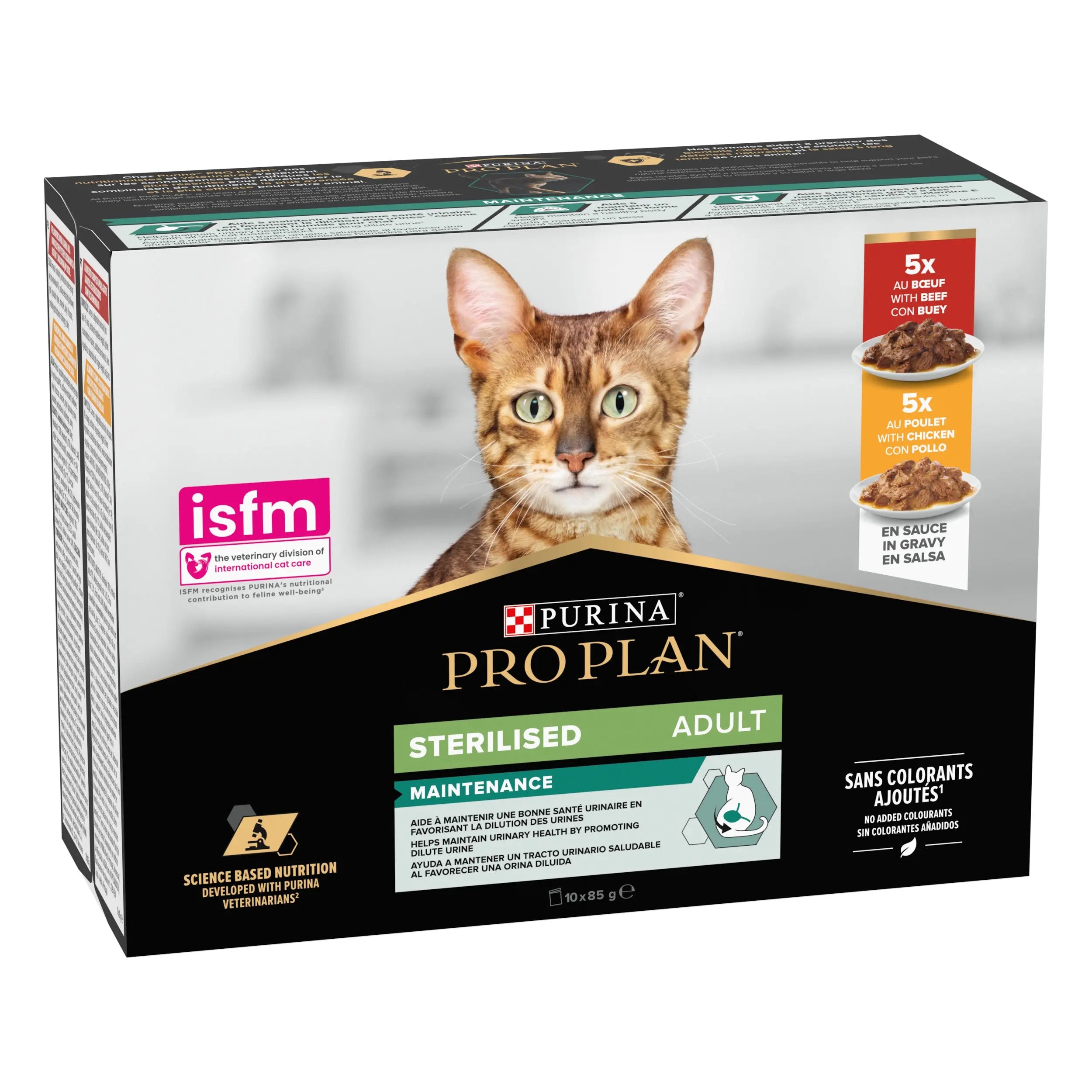 Pro Plan Cat Sobre Sterilised Buey&Pollo Pack 10x85 g al mejor precio -todoastorenimal.com