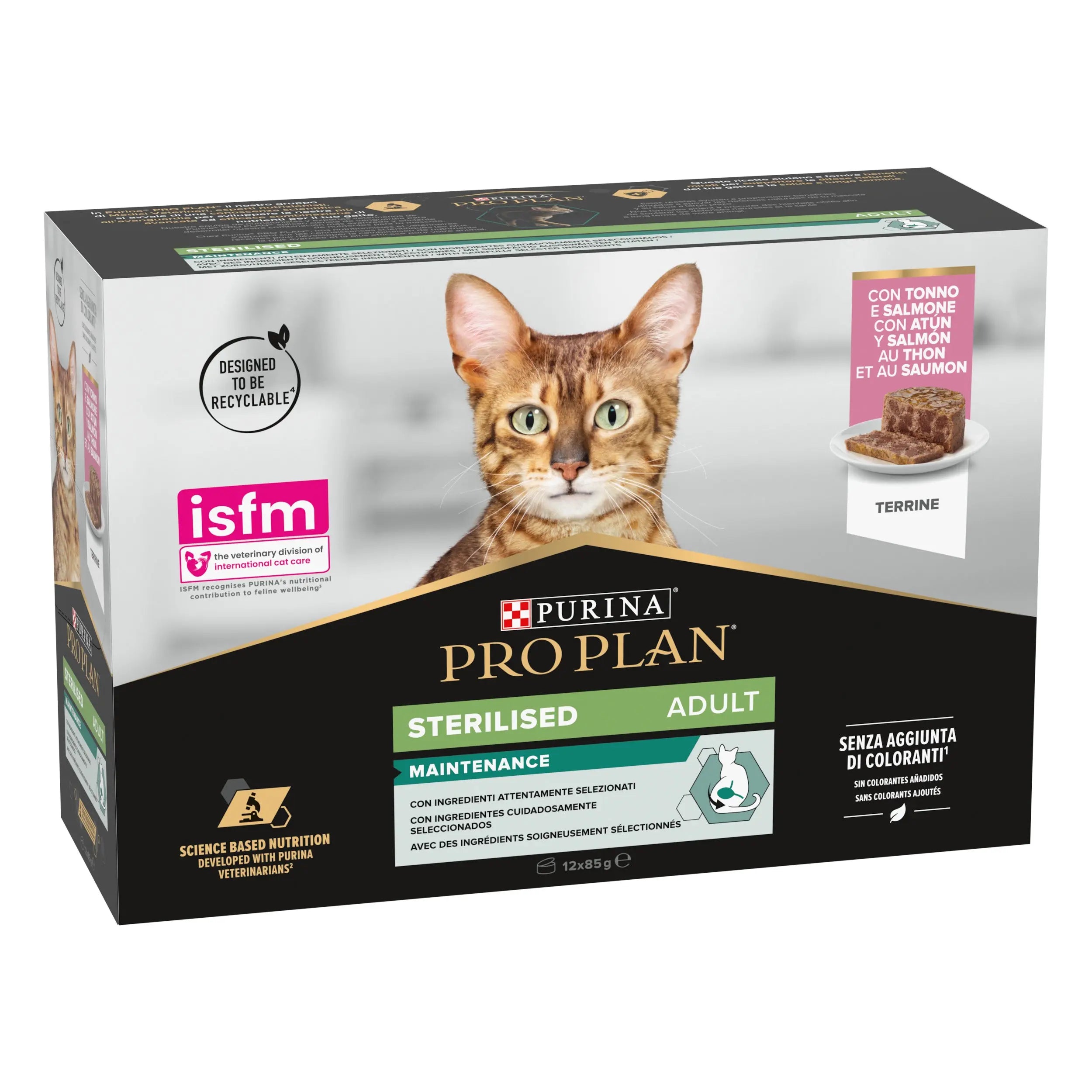Pro Plan Cat Sterilised Salmón&Atún Pack 12X85 g al mejor precio -todoastorenimal.com