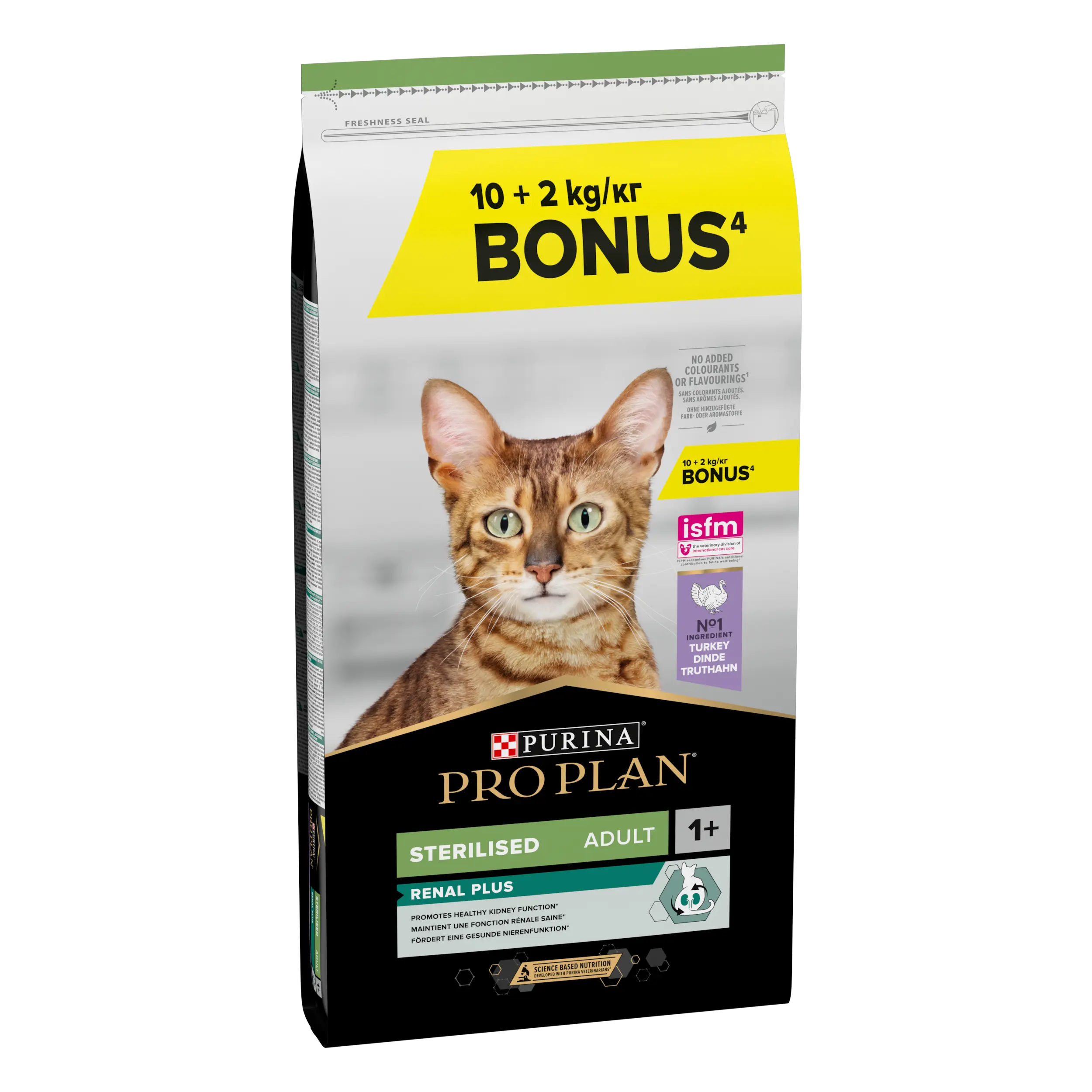 Pro Plan Cat Sterilized Adult Renal+ Pavo 10 kg+2 kg gratis al mejor precio -todoastorenimal.com