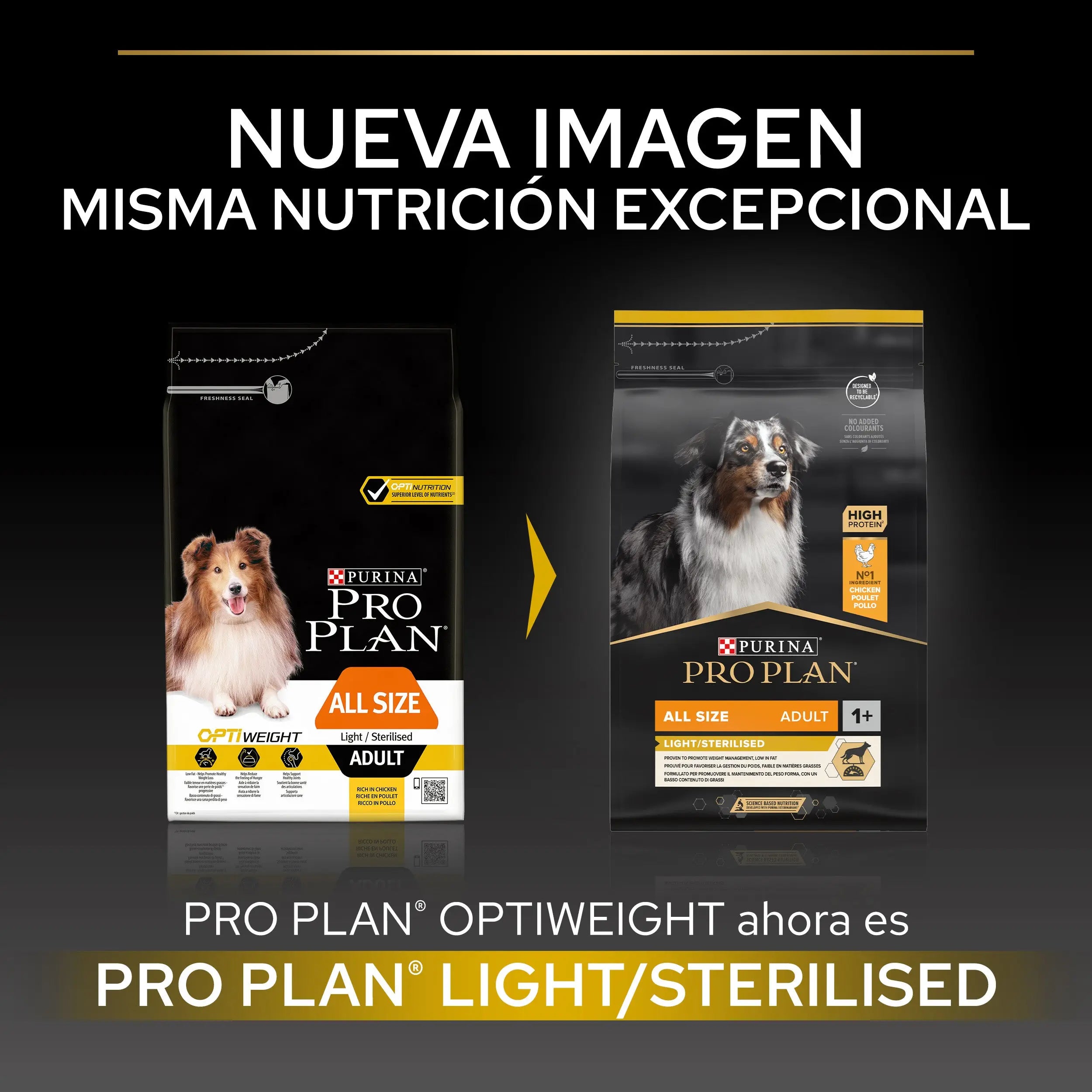Pro Plan Dog Allsize Adult Light Sterilized Pollo 3 kg al mejor precio -todoastorenimal.com