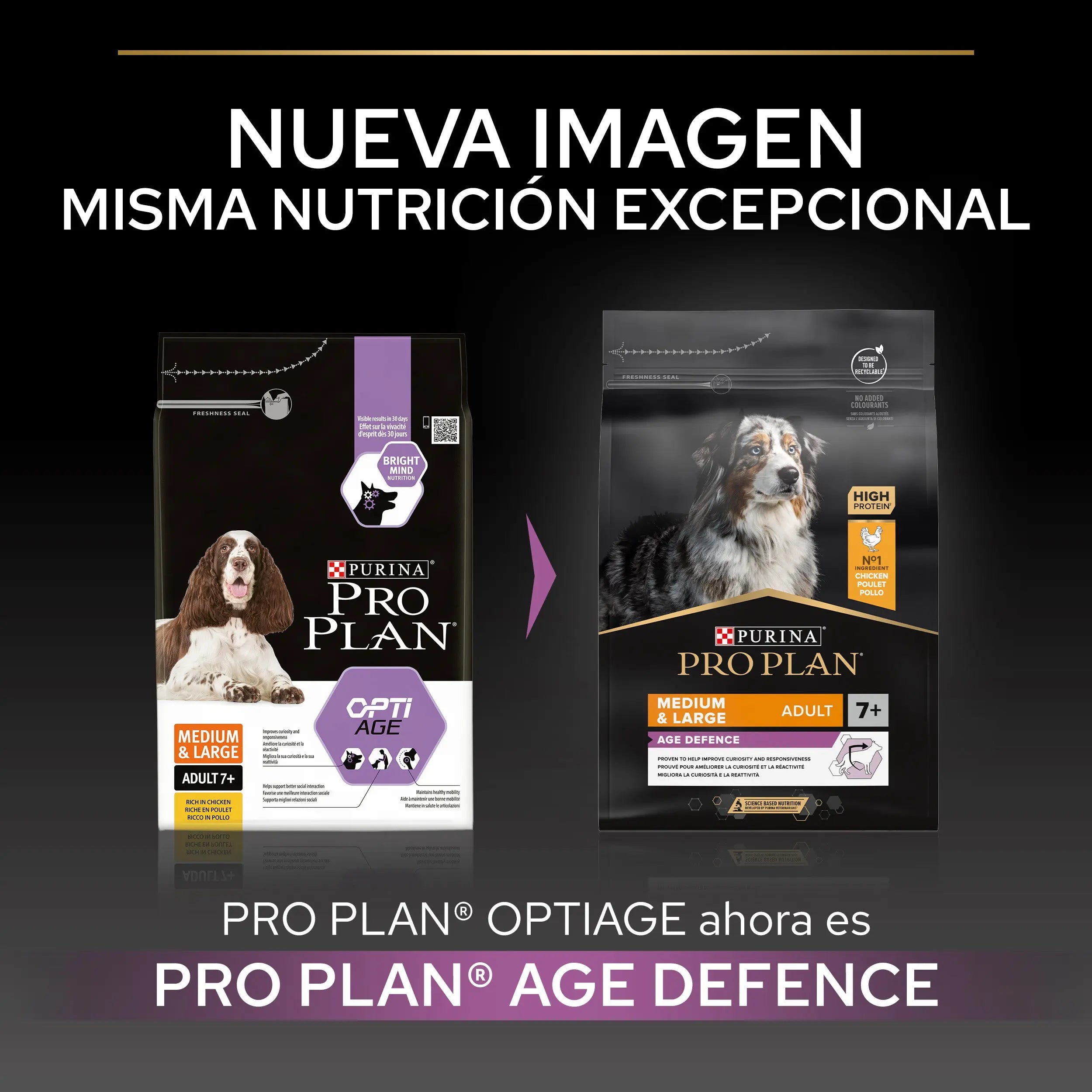 Pro Plan Dog Medium & Large Adult Agedefen 7+ Pollo 3 kg al mejor precio -todoastorenimal.com
