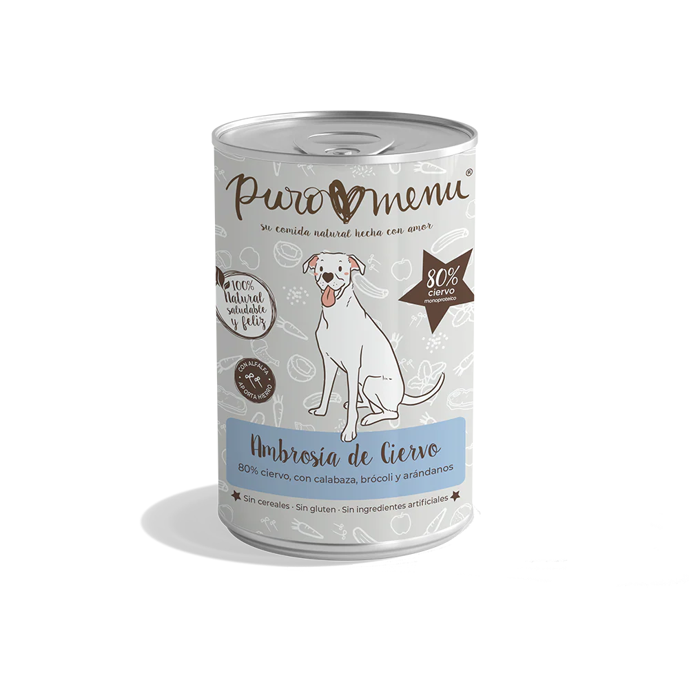 Puro Menú Ambrosía de Ciervo Lata Comida Húmeda para Perros al mejor precio -todoastorenimal.com