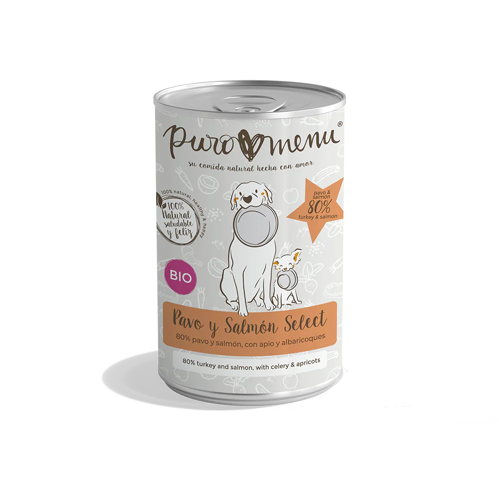 Puro Menú BIO Pavo y Salmón Select Lata Comida Húmeda para Perros al mejor precio -todoastorenimal.com
