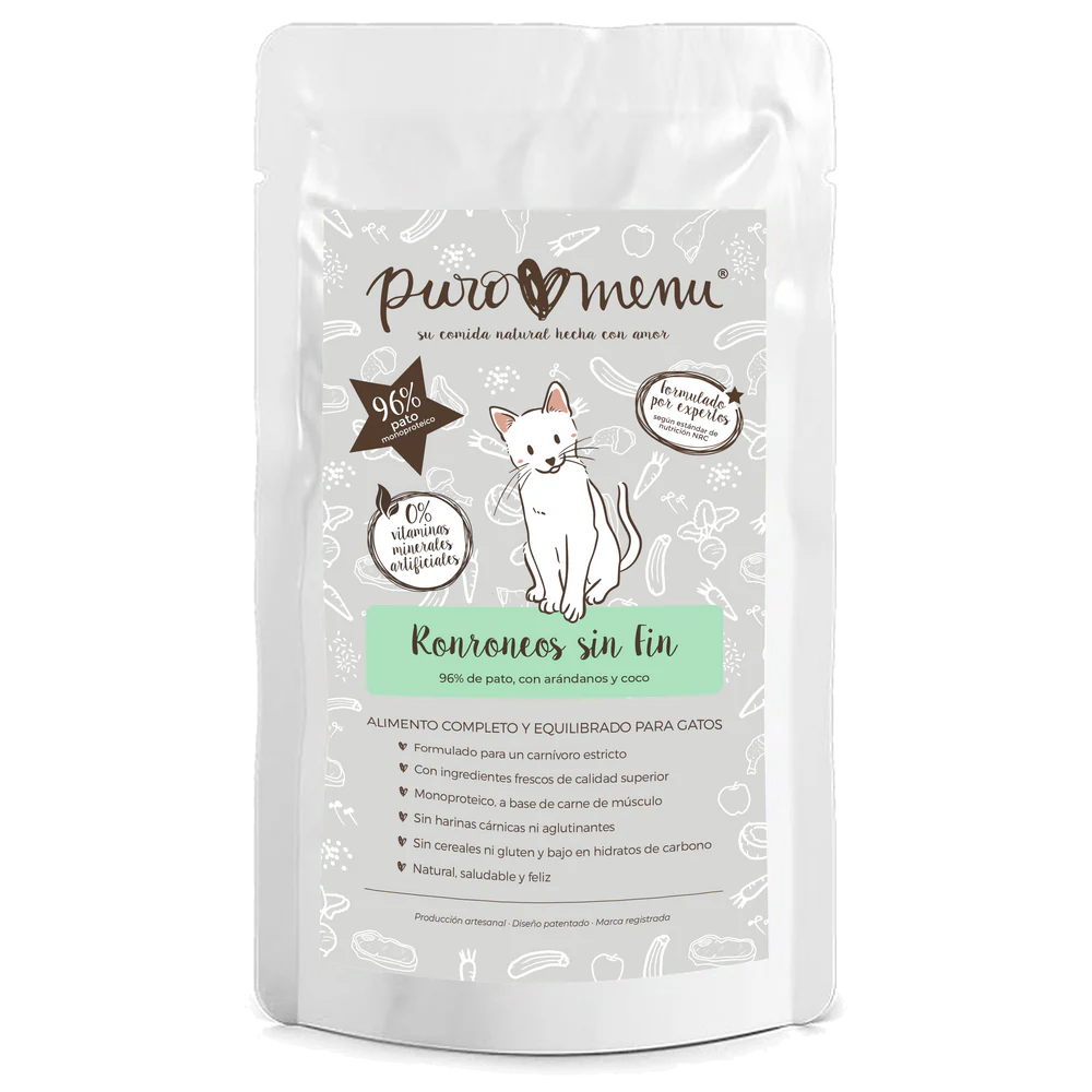 Puro Menú BIO Ronroneos Sin Fin Comida Húmeda de Pato para Gatos al mejor precio -todoastorenimal.com