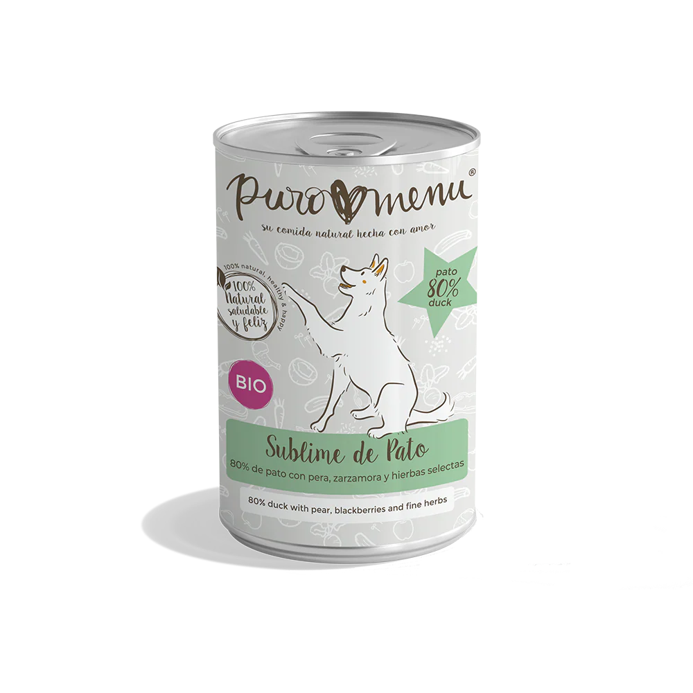 Puro Menú BIO Sublime de Pato Lata Comida Húmeda para Perros al mejor precio -todoastorenimal.com