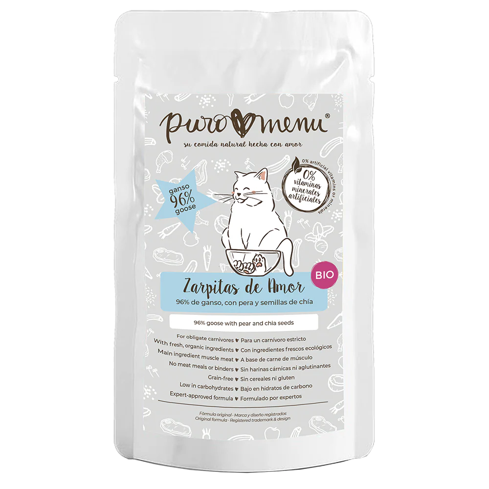 Puro Menú BIO Zarpitas de Amor Comida Húmeda de Ganso para Gatos al mejor precio -todoastorenimal.com