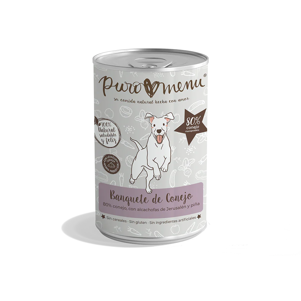 Puro Menú Banquete de Conejo Lata Comida Húmeda para Perros al mejor precio -todoastorenimal.com