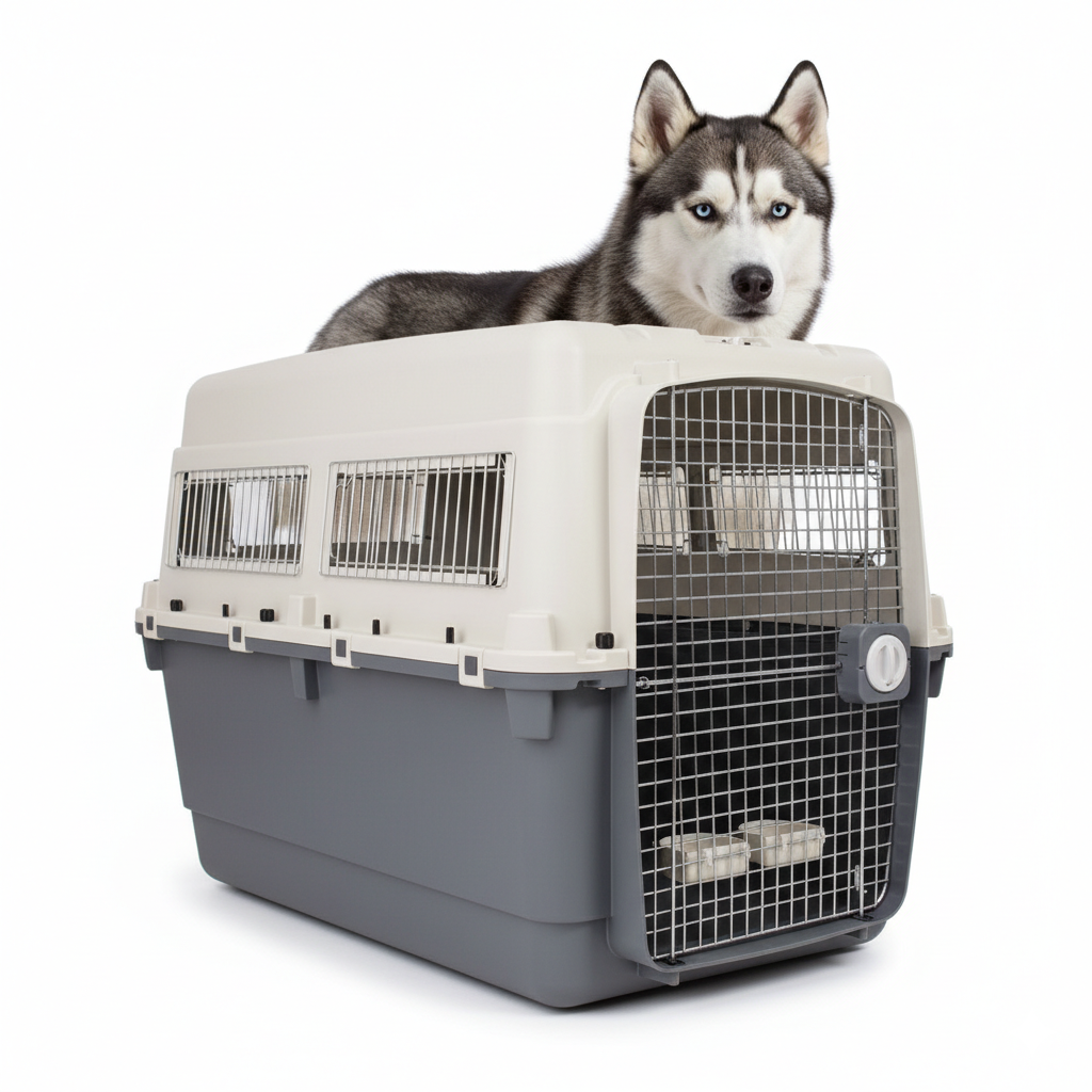 Ribecan Transportín Gigante IATA L-120 para Perros (120x83x90cm) al mejor precio -todoastorenimal.com