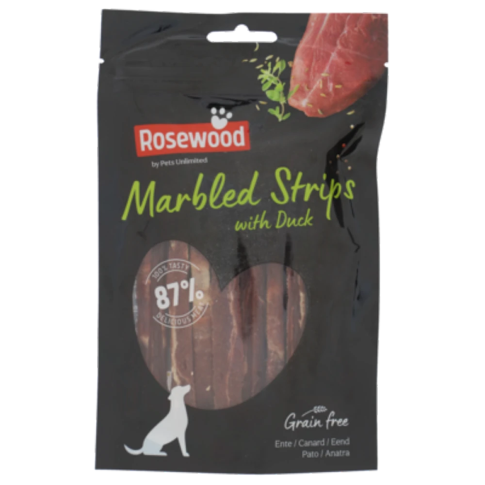 Rosewood Snack Marbled Strips de Pato para Perros al mejor precio -todoastorenimal.com