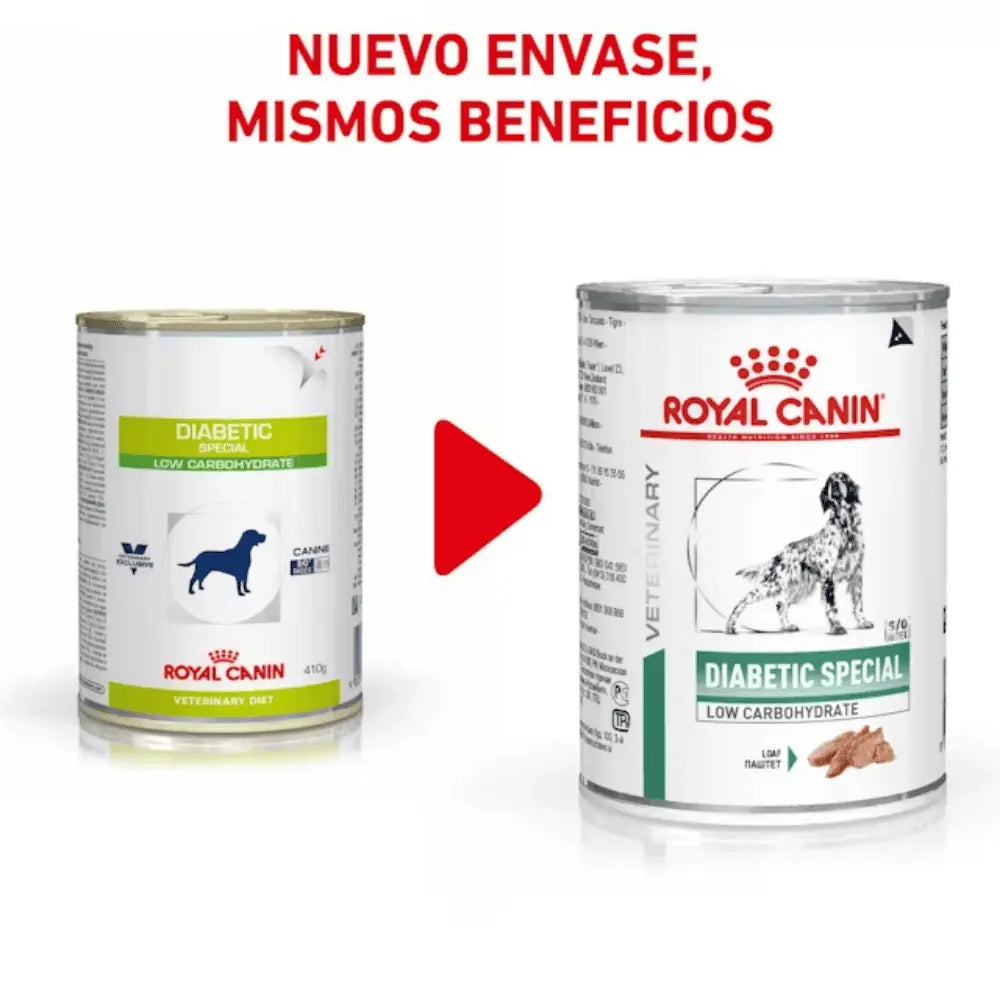 Royal Canin Diabetic Special Paté Low Carbohydrate 410 g Dieta Veterinaria Húmeda para Perros al mejor precio -todoastorenimal.com