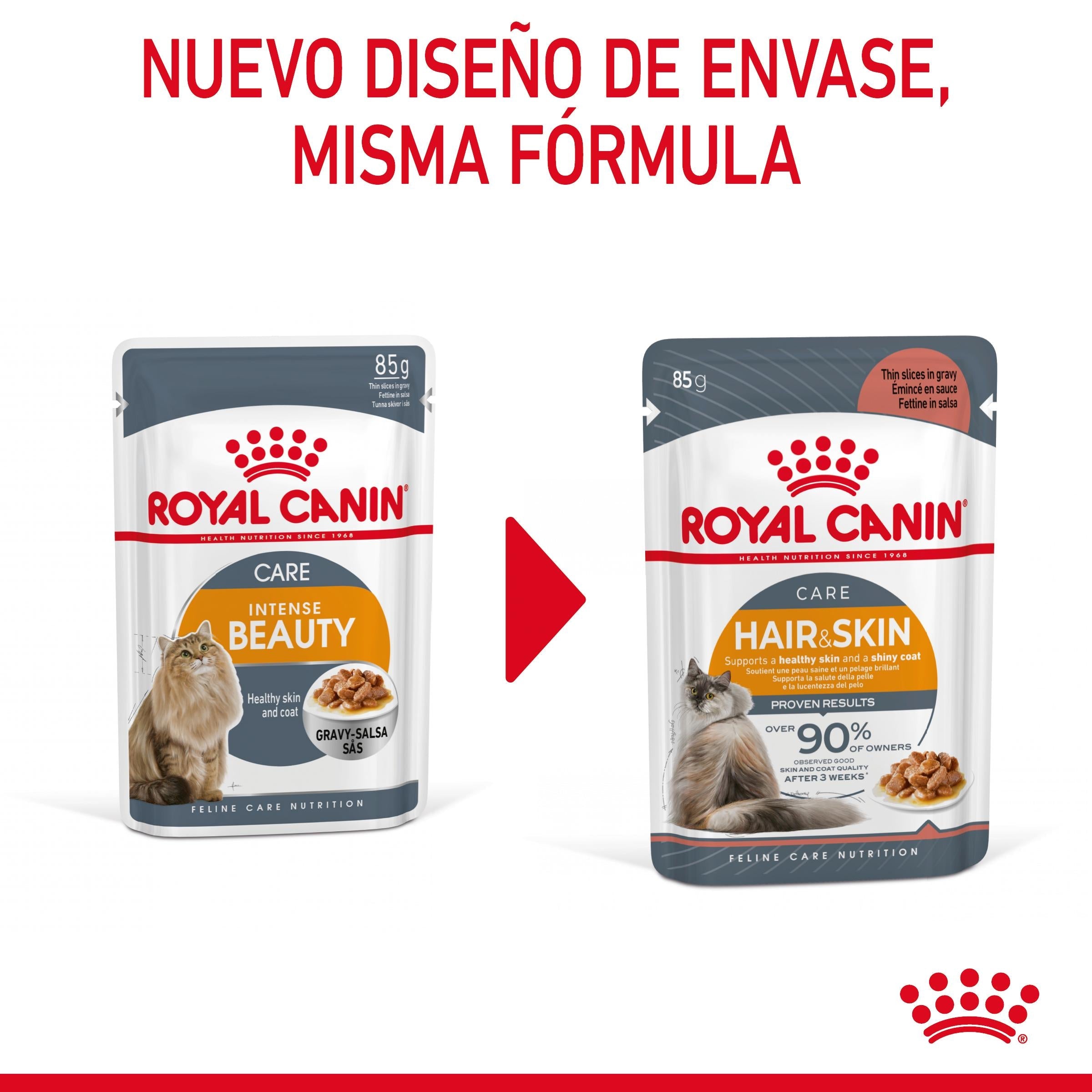 Royal Canin Hair & Skin Care Finas Láminas en Salsa 85 g Húmedo para Gatos al mejor precio -todoastorenimal.com