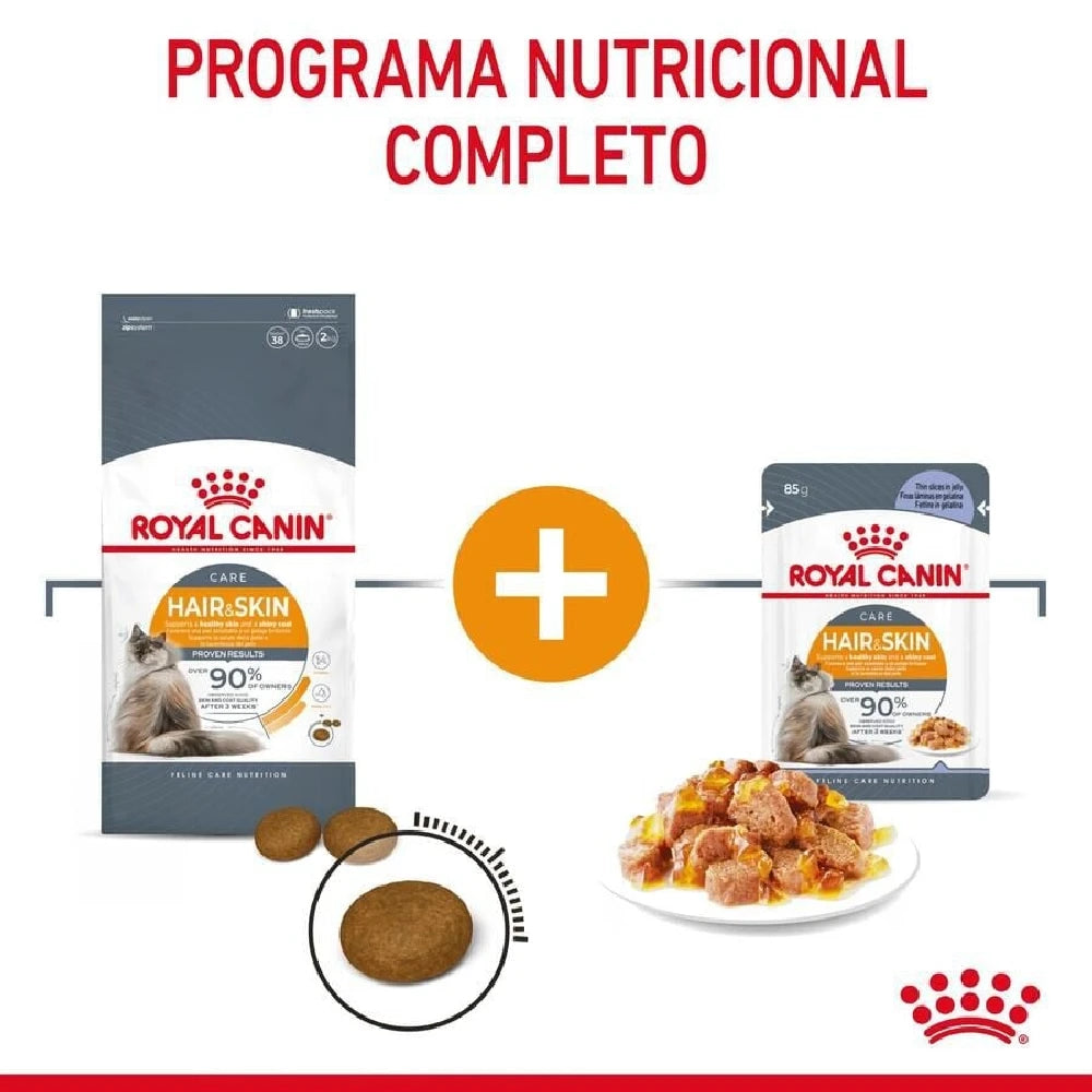 Royal Canin Hair & Skin Finas Láminas en Gelatina 85 g Comida Húmeda para Gatos al mejor precio -todoastorenimal.com