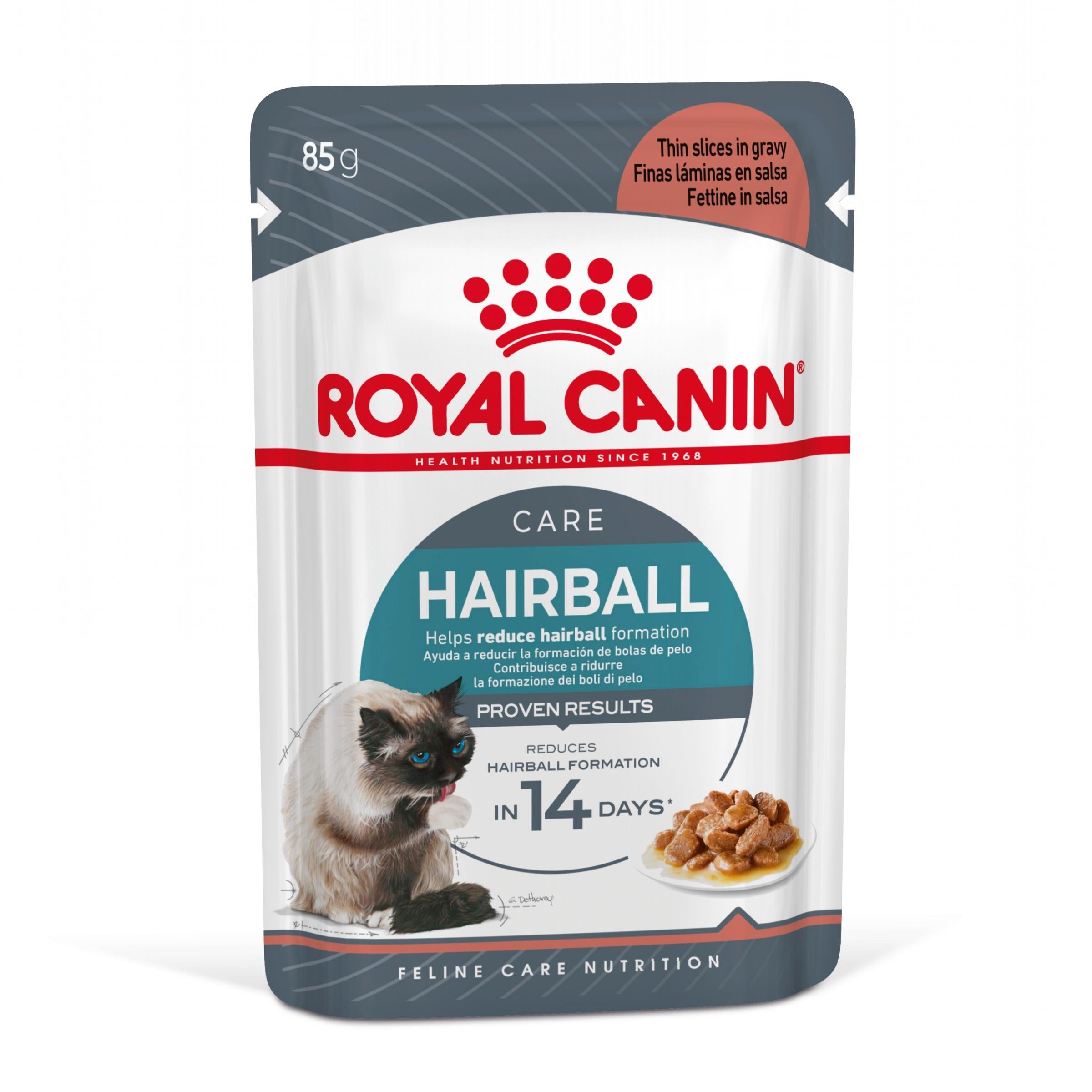 Royal Canin Hairball Care Finas Láminas en Salsa 85 g Húmedo para Gatos al mejor precio -todoastorenimal.com