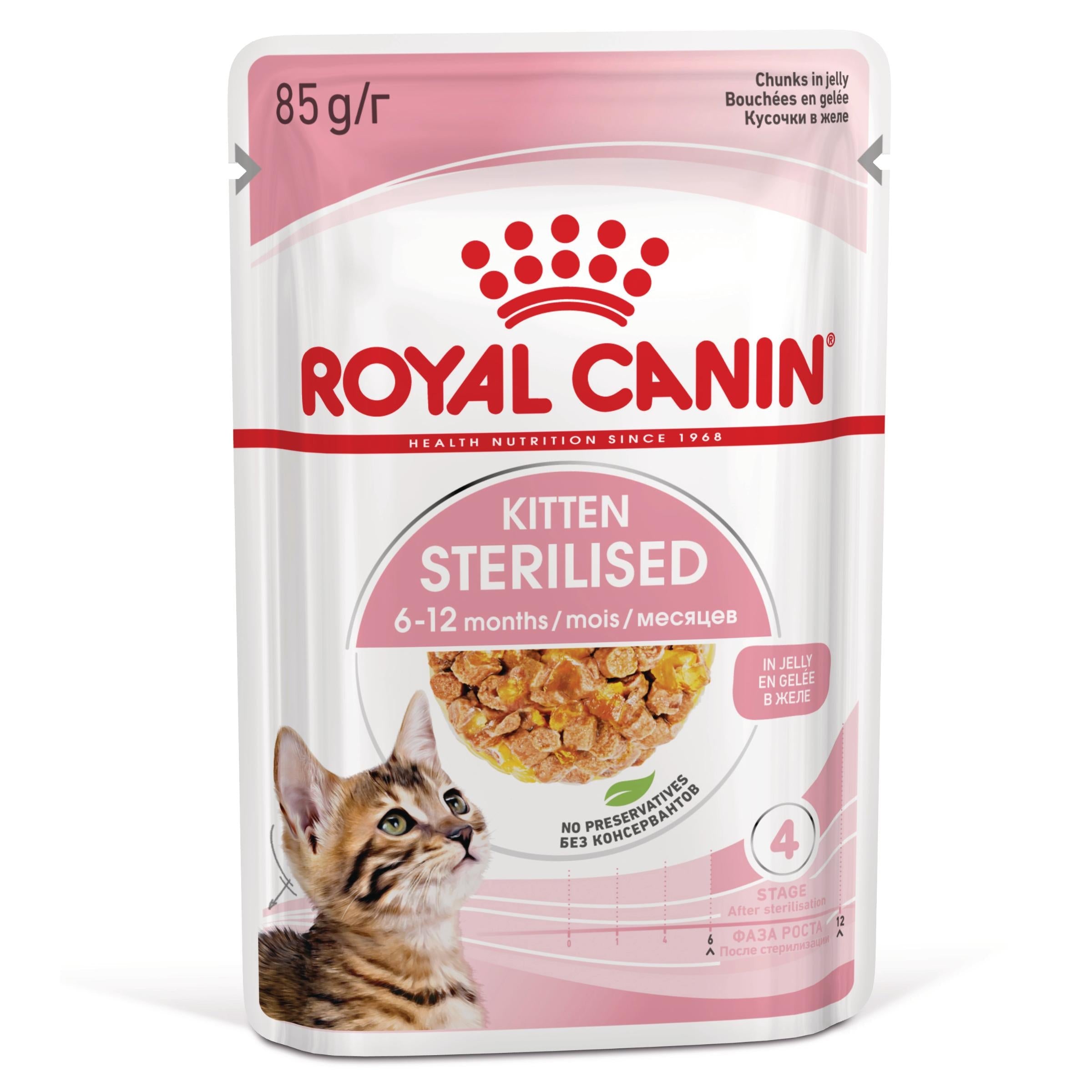 Royal Canin Kitten Sterilized Gelatina 85 g Alimento Húmedo para Gatitos al mejor precio -todoastorenimal.com