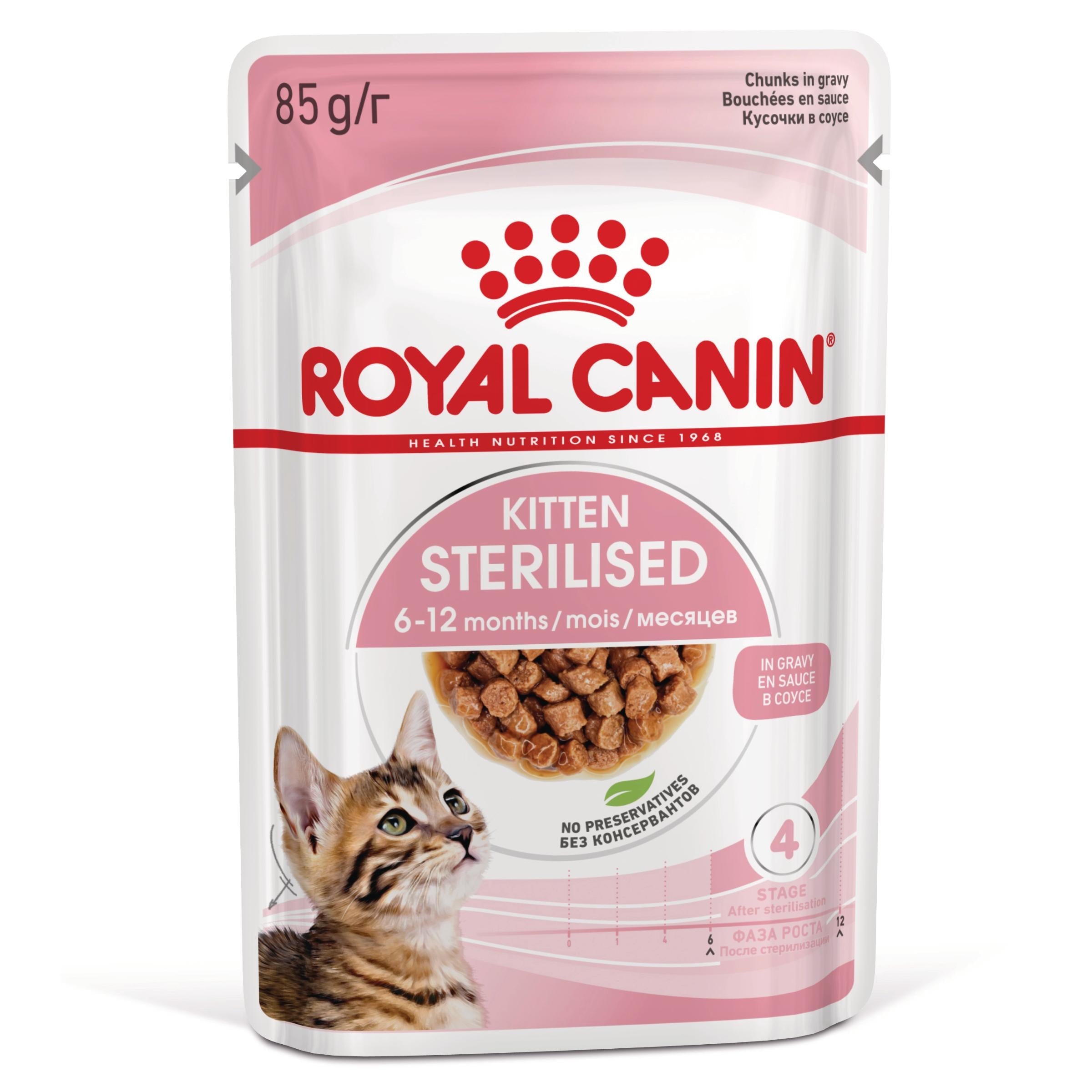 Royal Canin Kitten Sterilized en Salsa 85 g Comida Húmeda para Gatitos al mejor precio -todoastorenimal.com