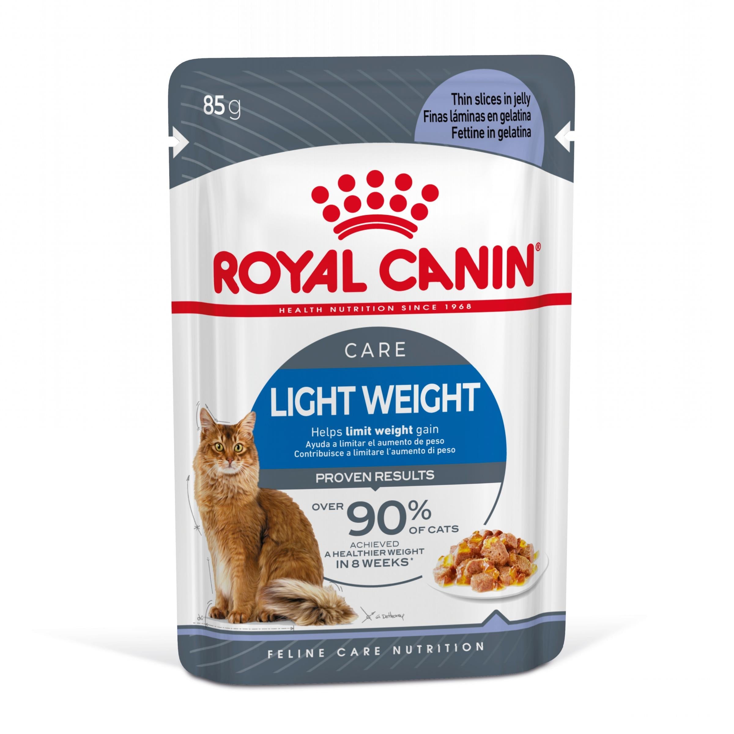 Royal Canin Light Weight Care Finas Láminas en Gelatina 85 g Húmedo para Gatos al mejor precio -todoastorenimal.com