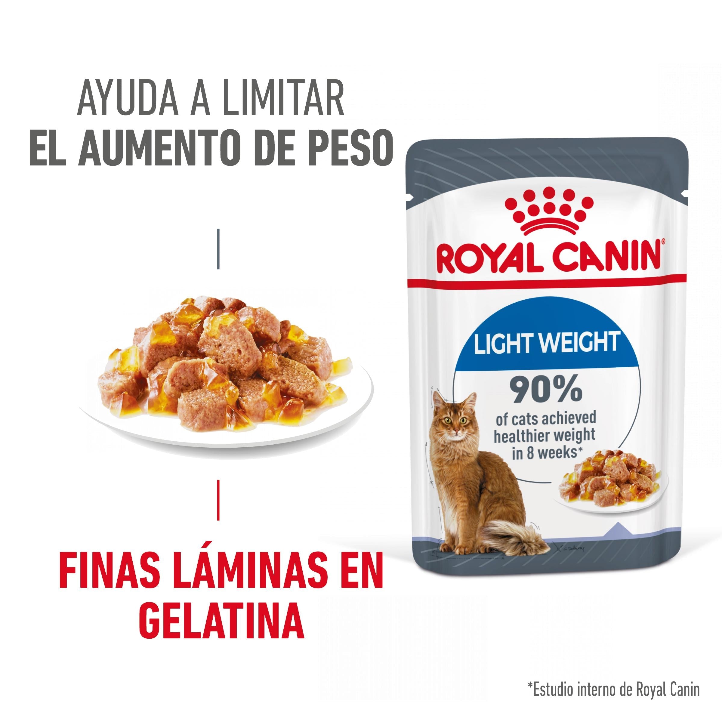 Royal Canin Light Weight Care Finas Láminas en Gelatina 85 g Húmedo para Gatos al mejor precio -todoastorenimal.com