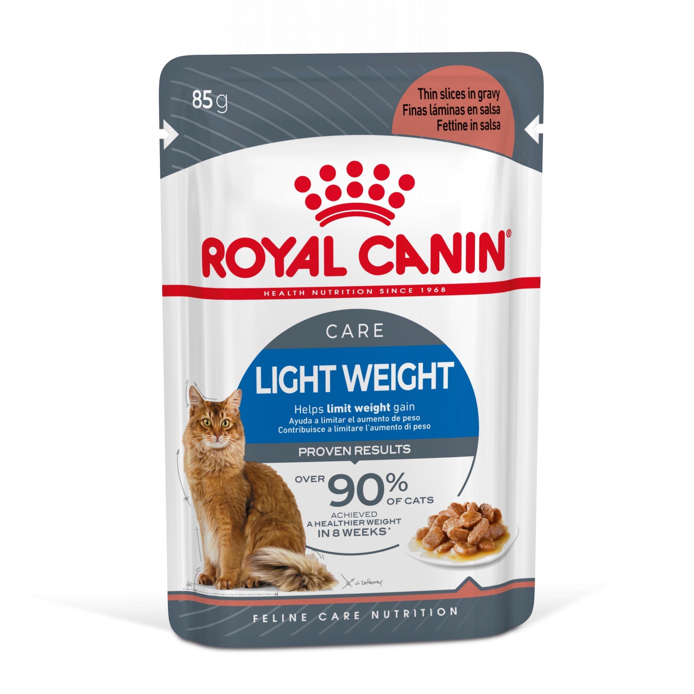 Royal Canin Light Weight Care Finas Láminas en Salsa 85 g Húmedo para Gatos al mejor precio -todoastorenimal.com