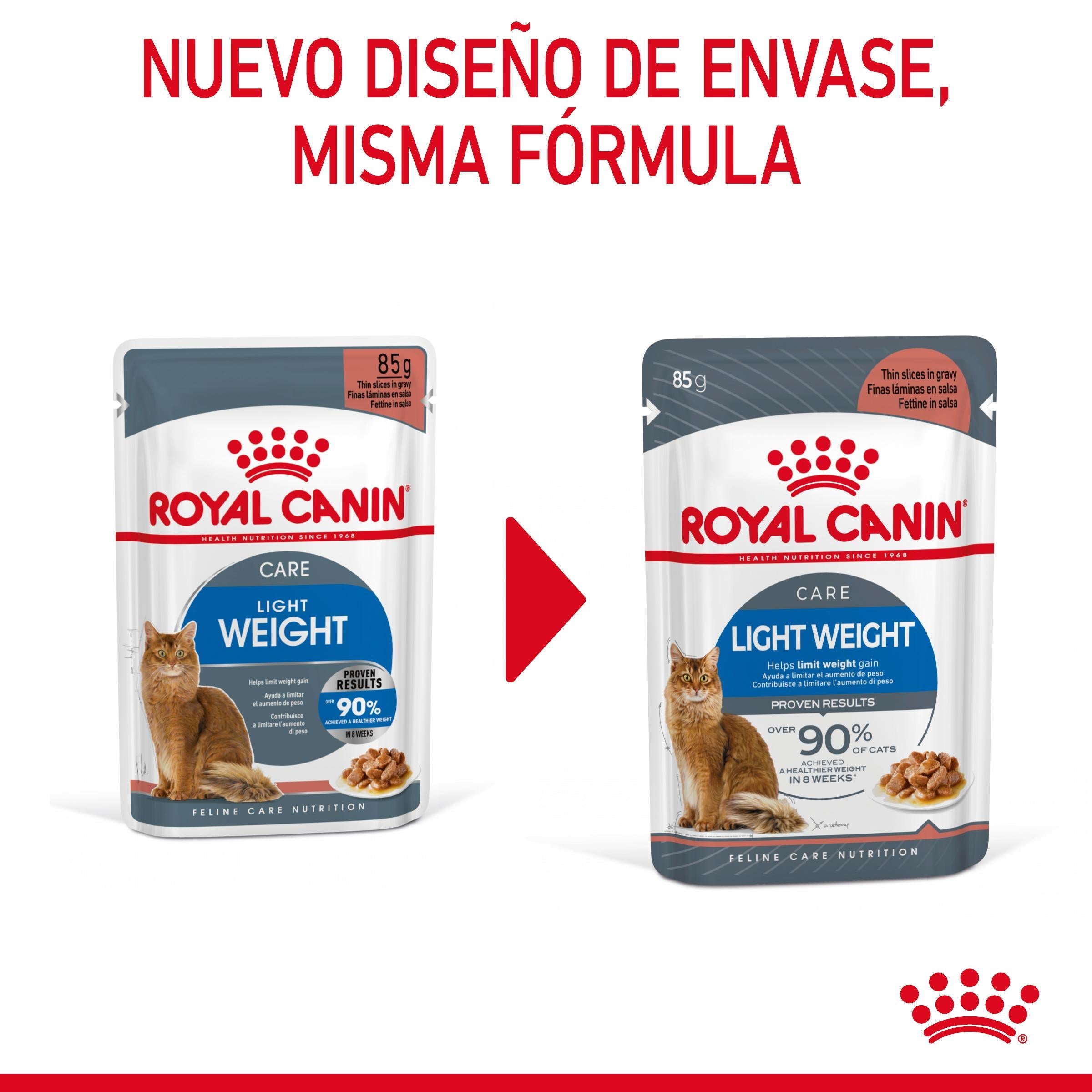 Royal Canin Light Weight Care Finas Láminas en Salsa 85 g Húmedo para Gatos al mejor precio -todoastorenimal.com
