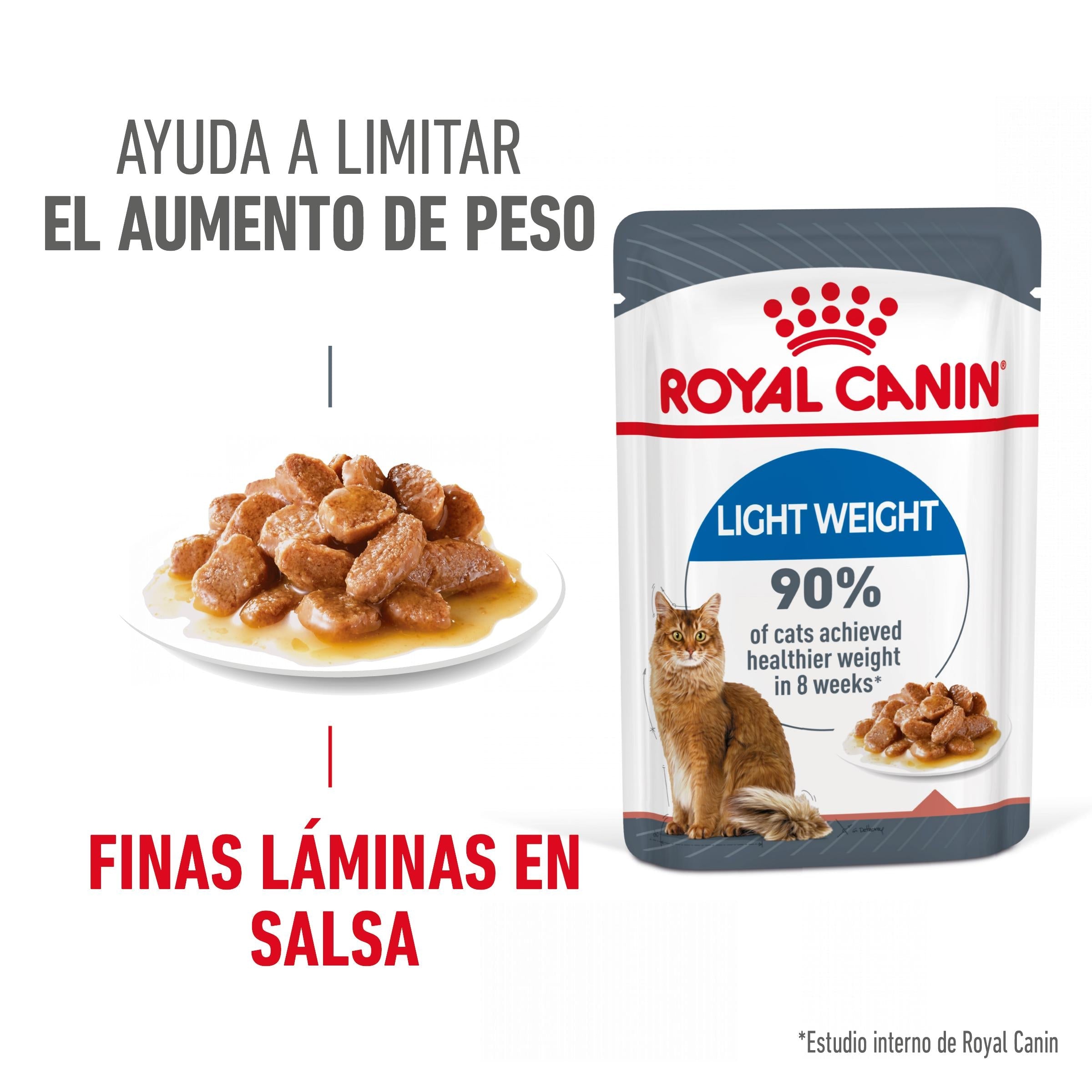 Royal Canin Light Weight Care Finas Láminas en Salsa 85 g Húmedo para Gatos al mejor precio -todoastorenimal.com