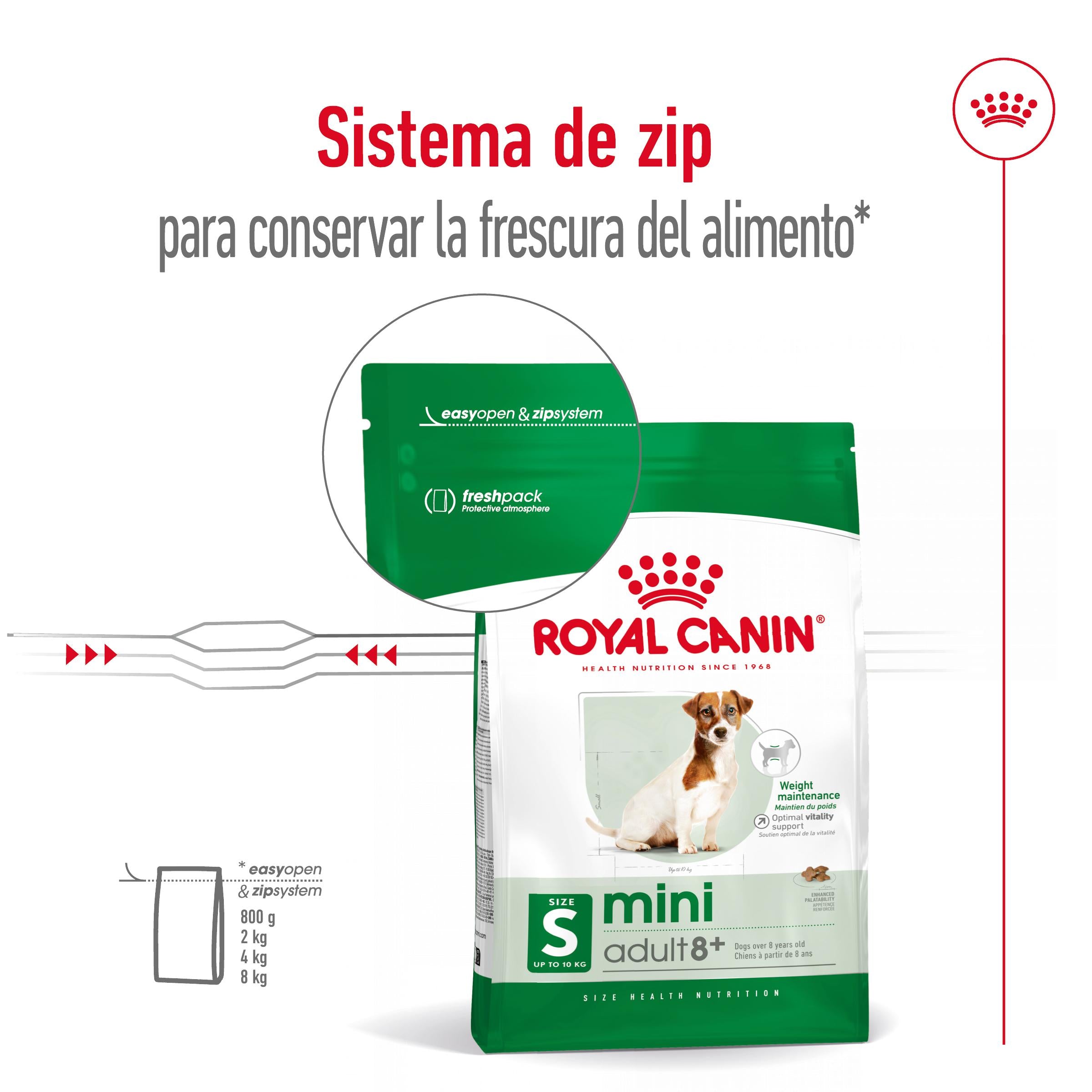 Royal Canin Mini Adult 8+ Pienso para Perros al mejor precio -todoastorenimal.com