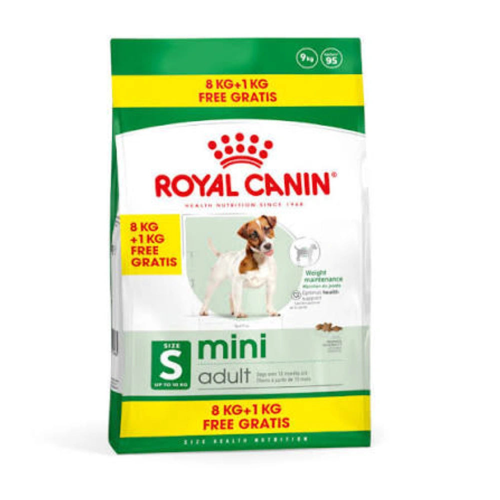 Royal Canin Mini Adult Pienso para Perros 8+1kg al mejor precio -todoastorenimal.com